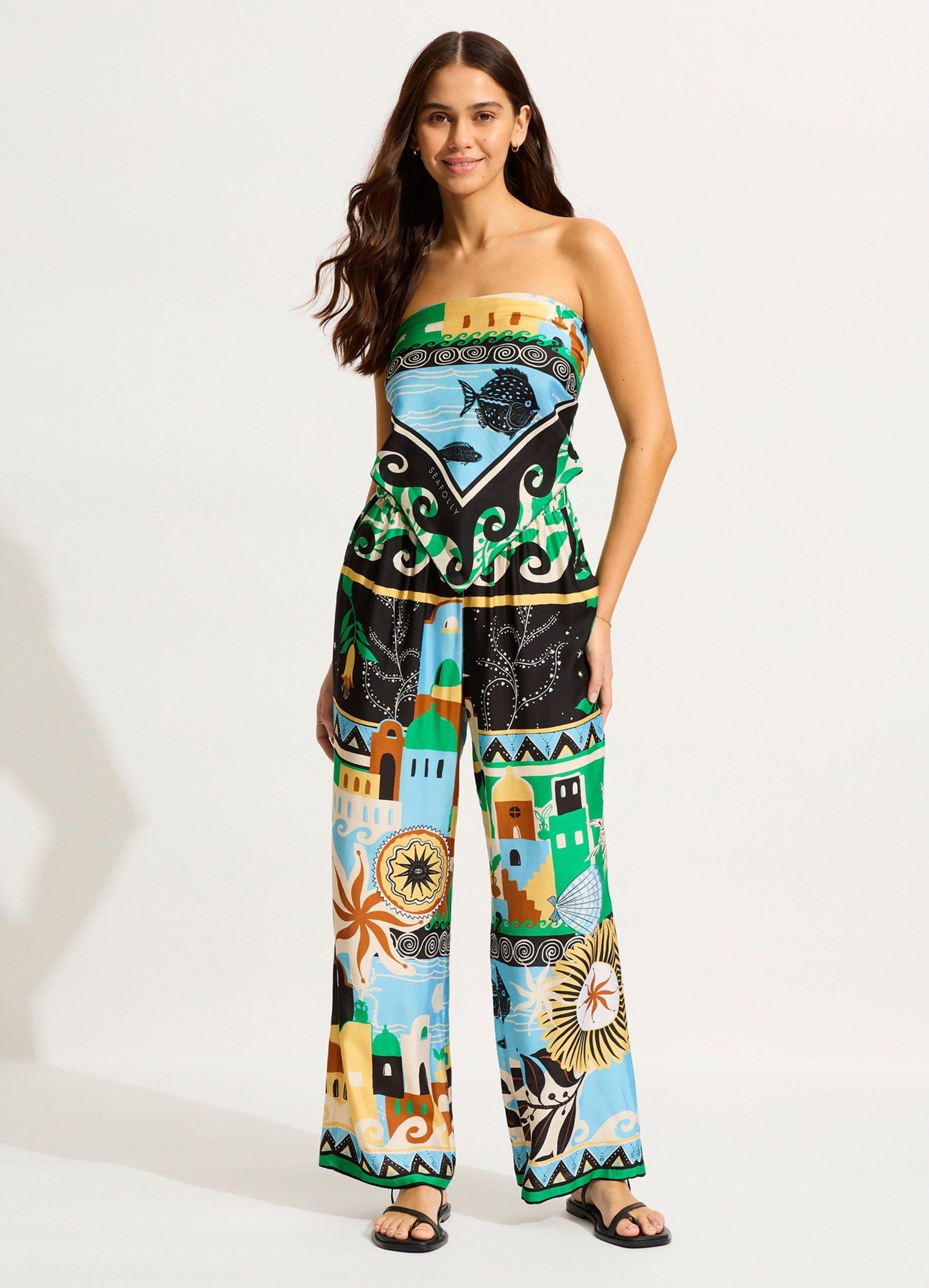 Atlantis Wide Leg Pant - Ecru - Ecru