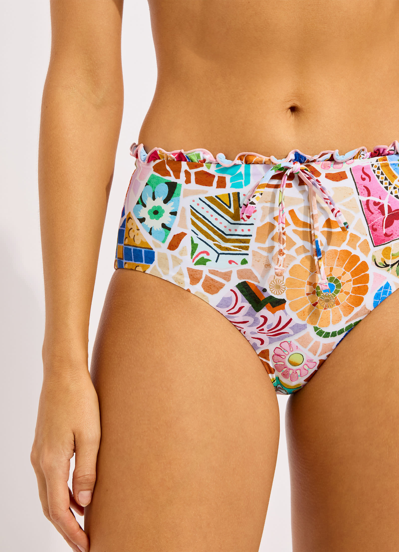 Beach Boheme High Waisted Bikini Bottom - Parfait Pink view 5