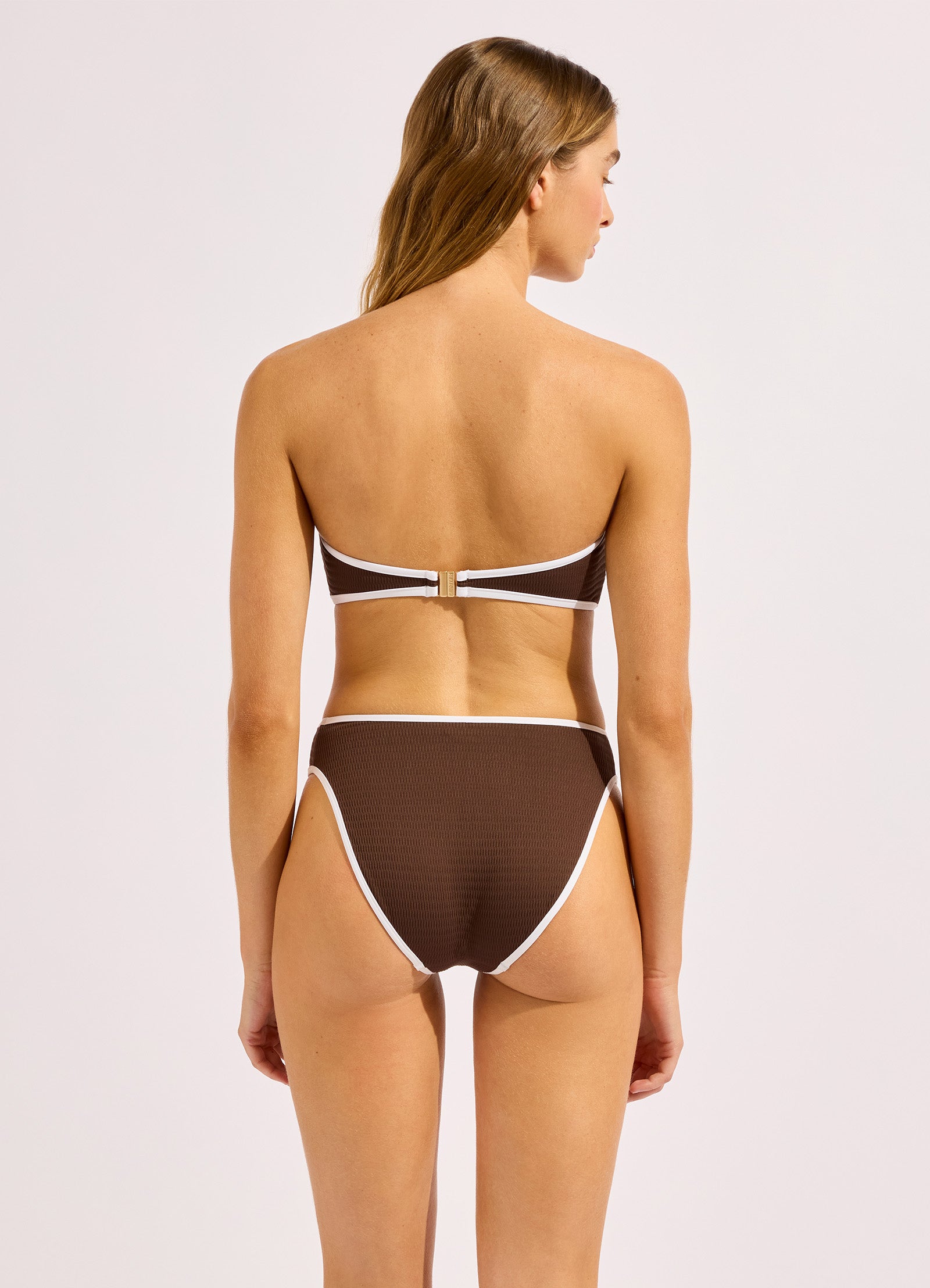 Beach Bound High Leg Bikini Bottom - Dark Chocolate view 3