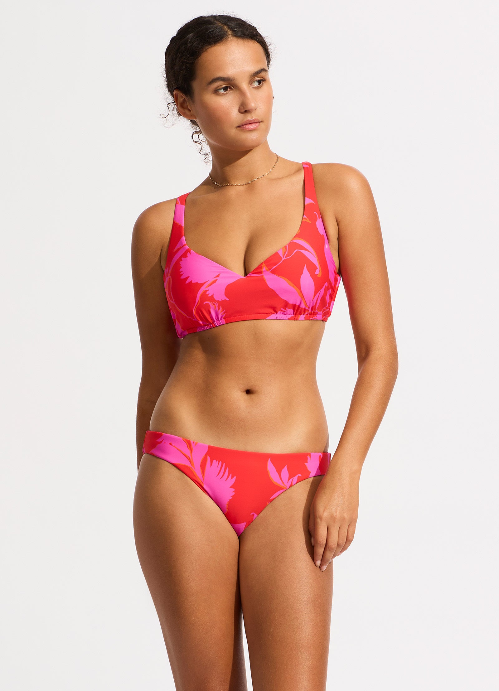 Birds Of Paradise DD Sweetheart Halter Bikini Top - Chilli Red - Chilli Red