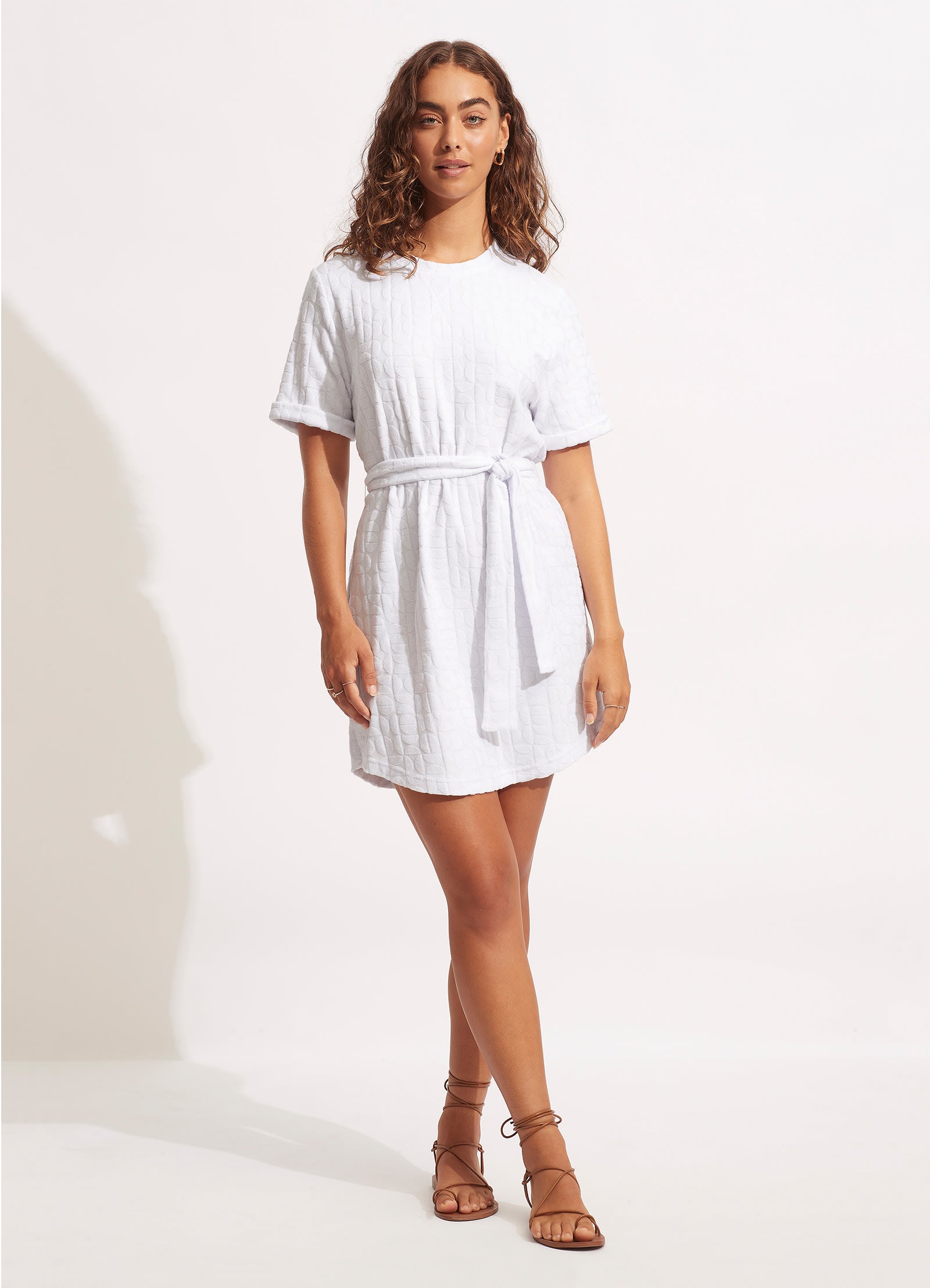 Capri Terry Dress - White - White