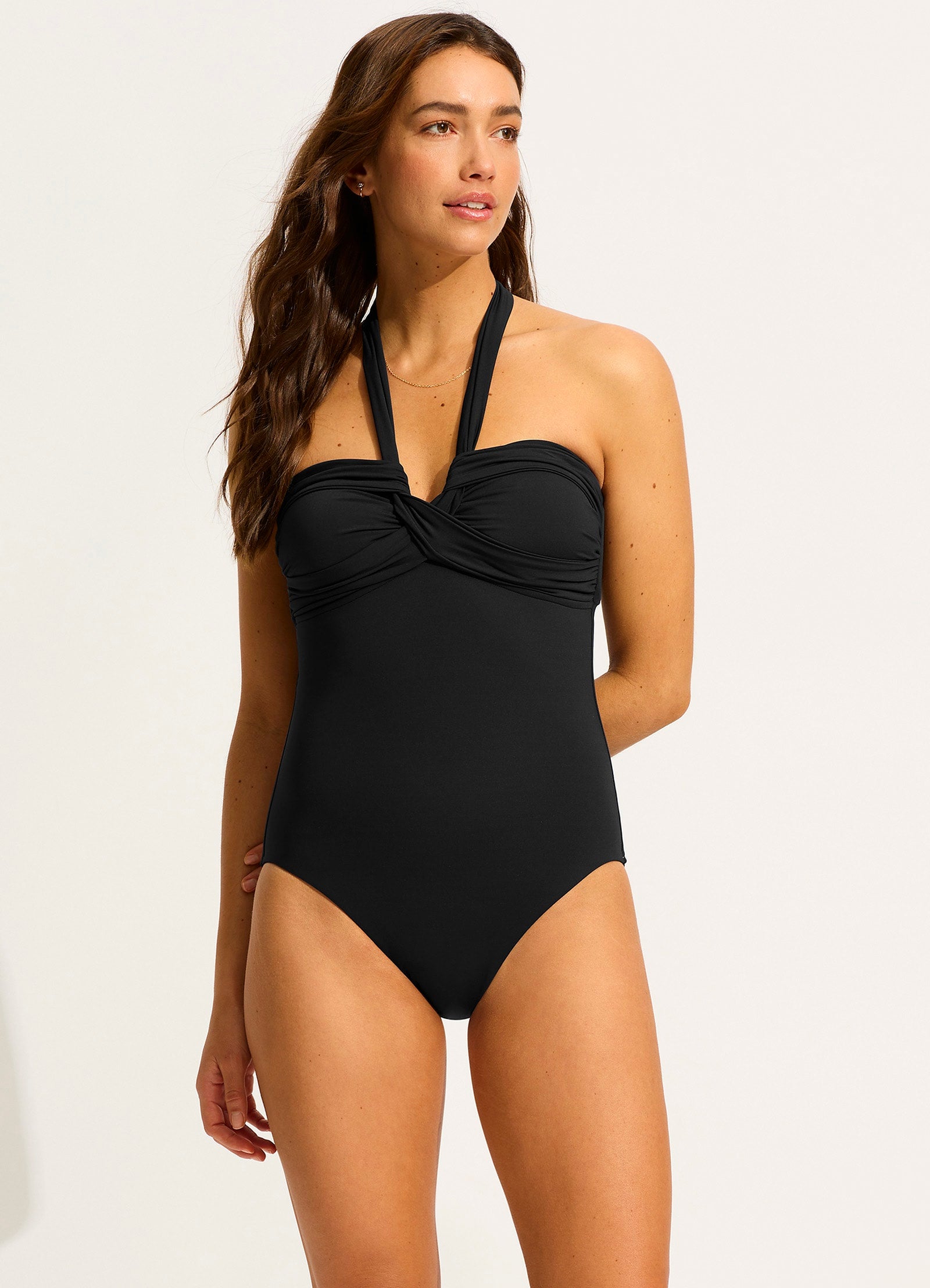 Collective Halter Bandeau One Piece - Black - Black