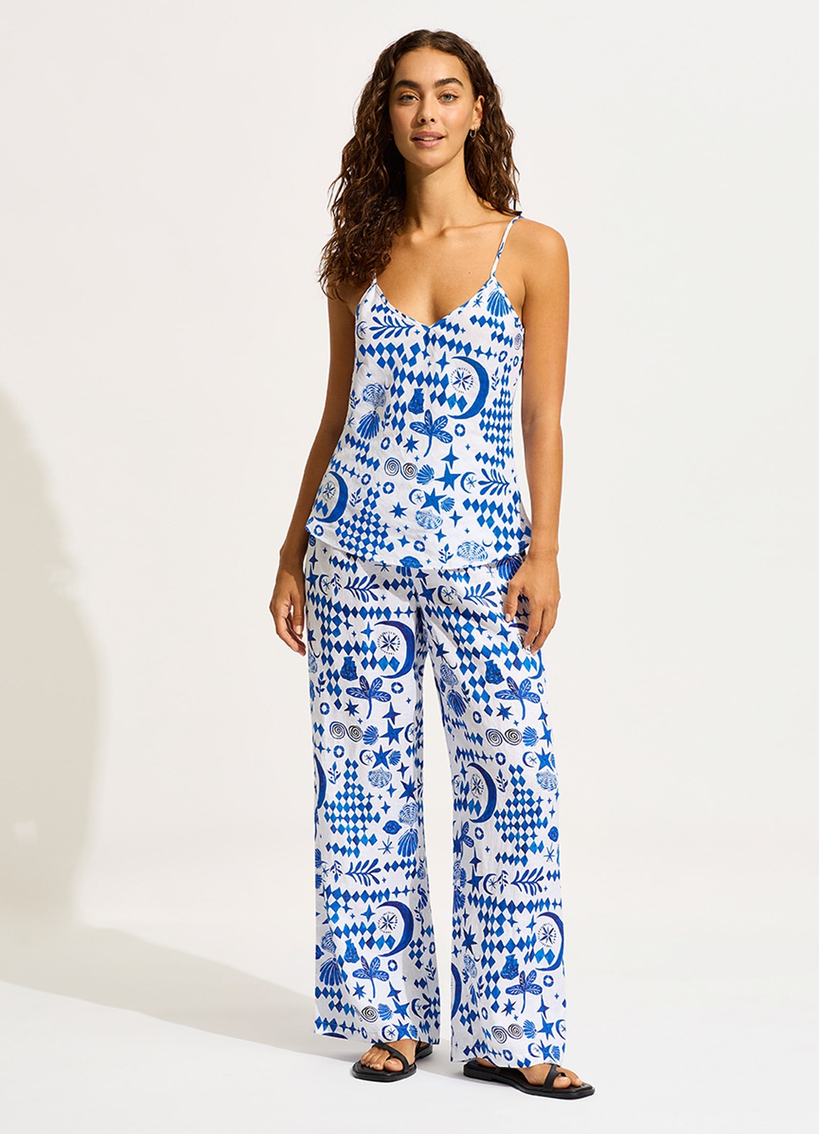 Corfu  Cami Top - Azure - Azure