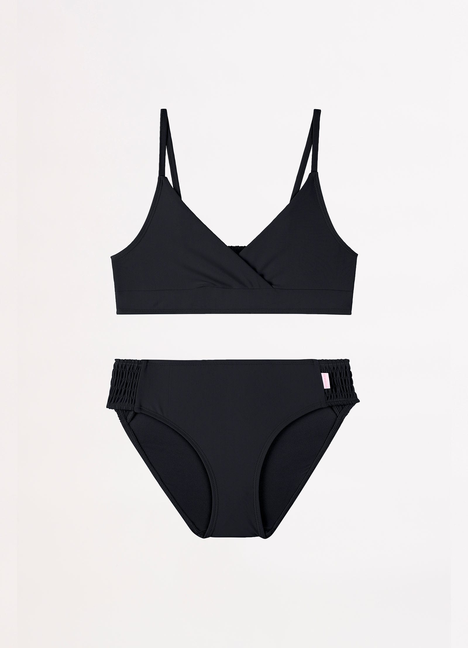Essentials Girls Shirred Bikini - Black - Black