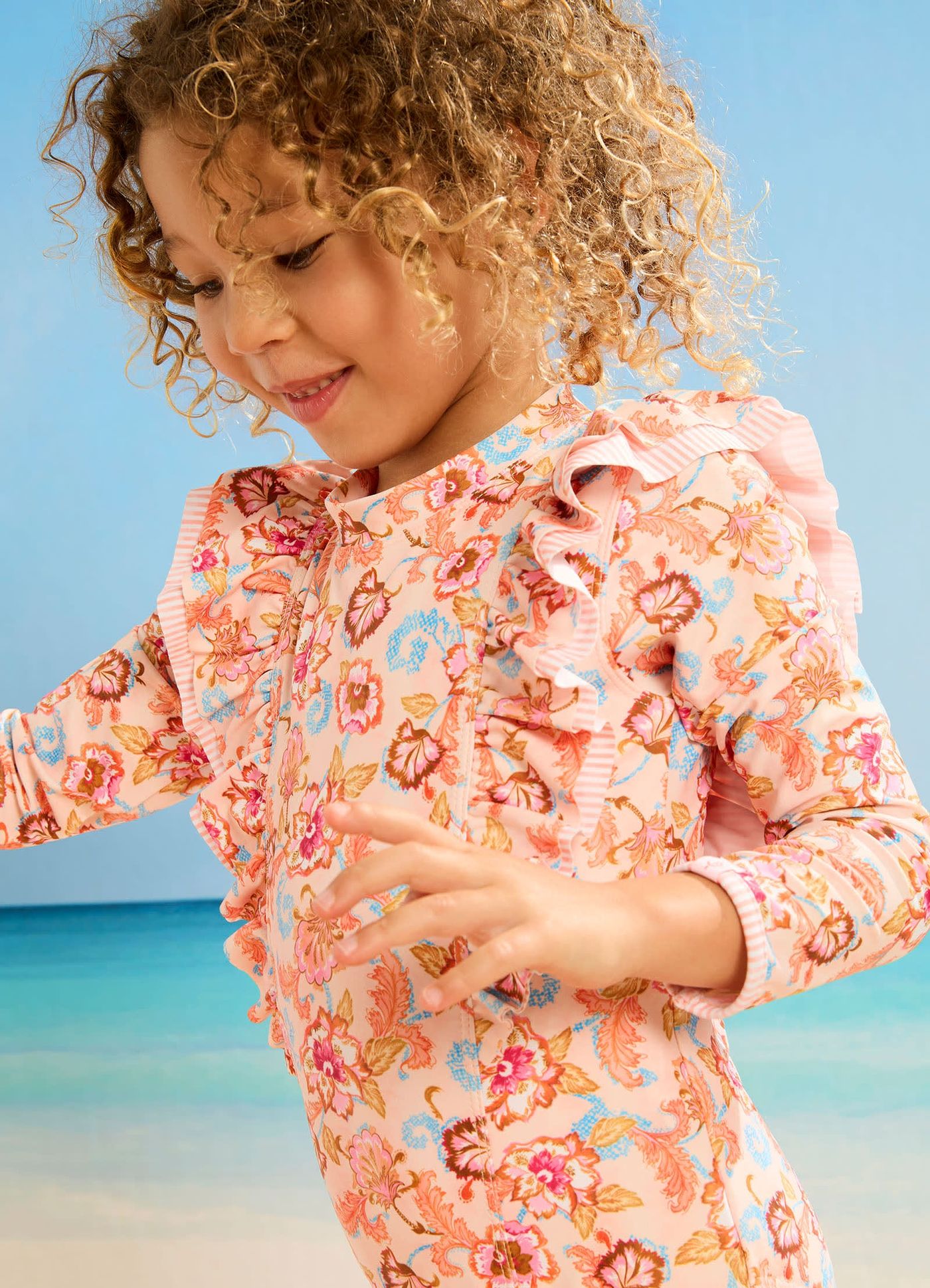 Free Spirit Girls Frilled Paddlesuit - Free Spirit - FreeSpirit