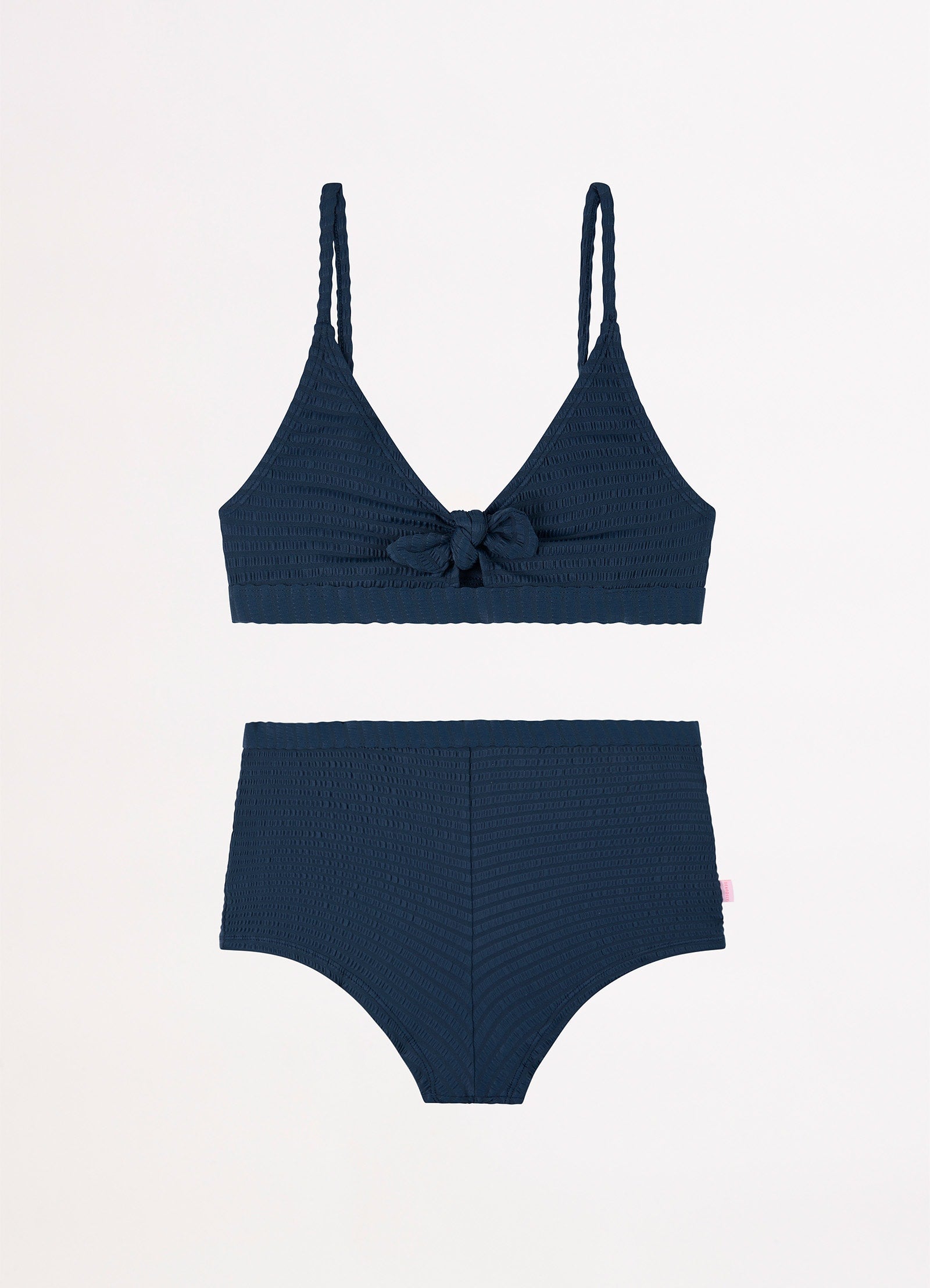 Girls Lemon Soda Triangle Bikini Set  - Navy - Navy