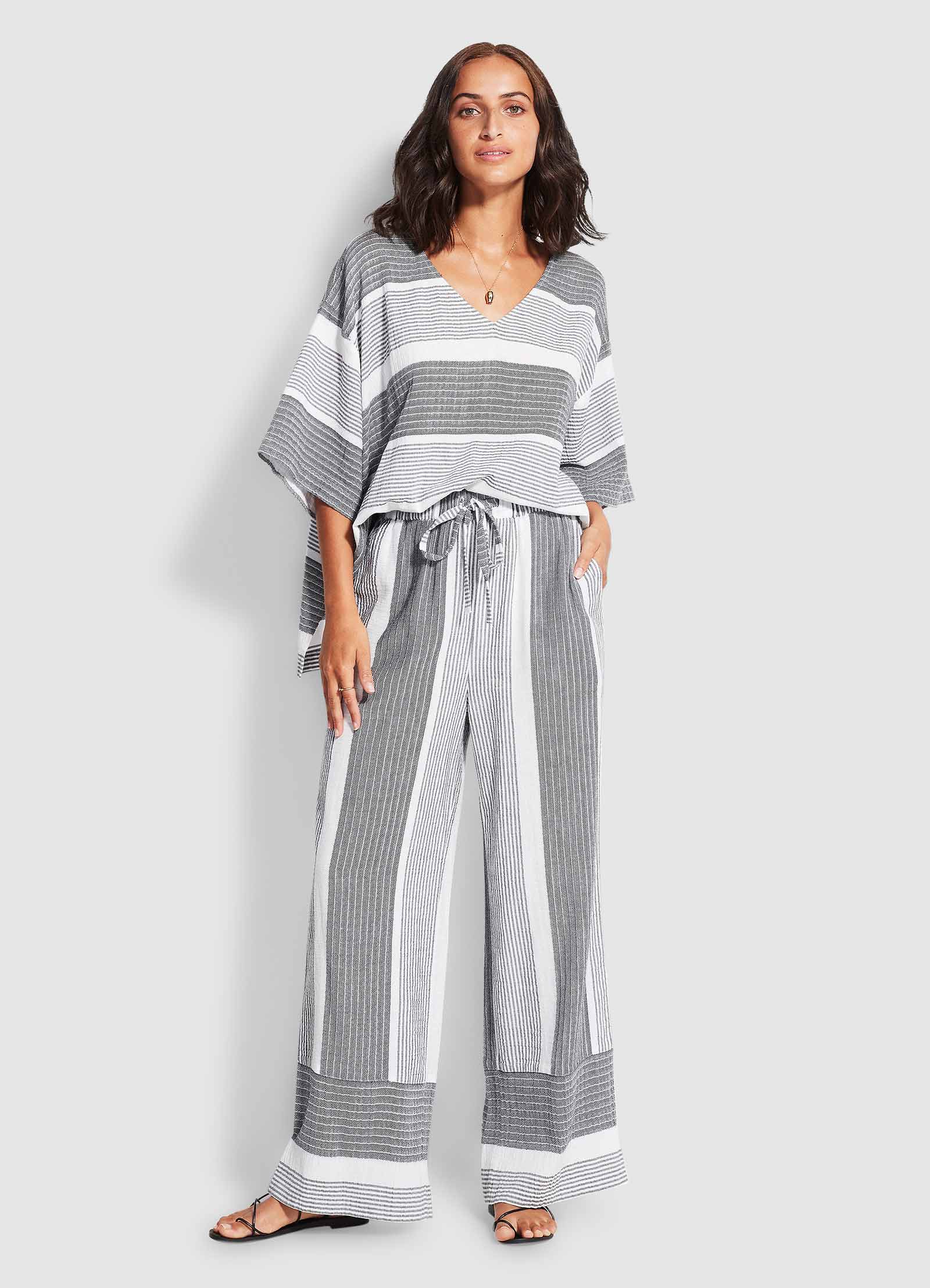 Jacquard Beach Pant  - Black - Black