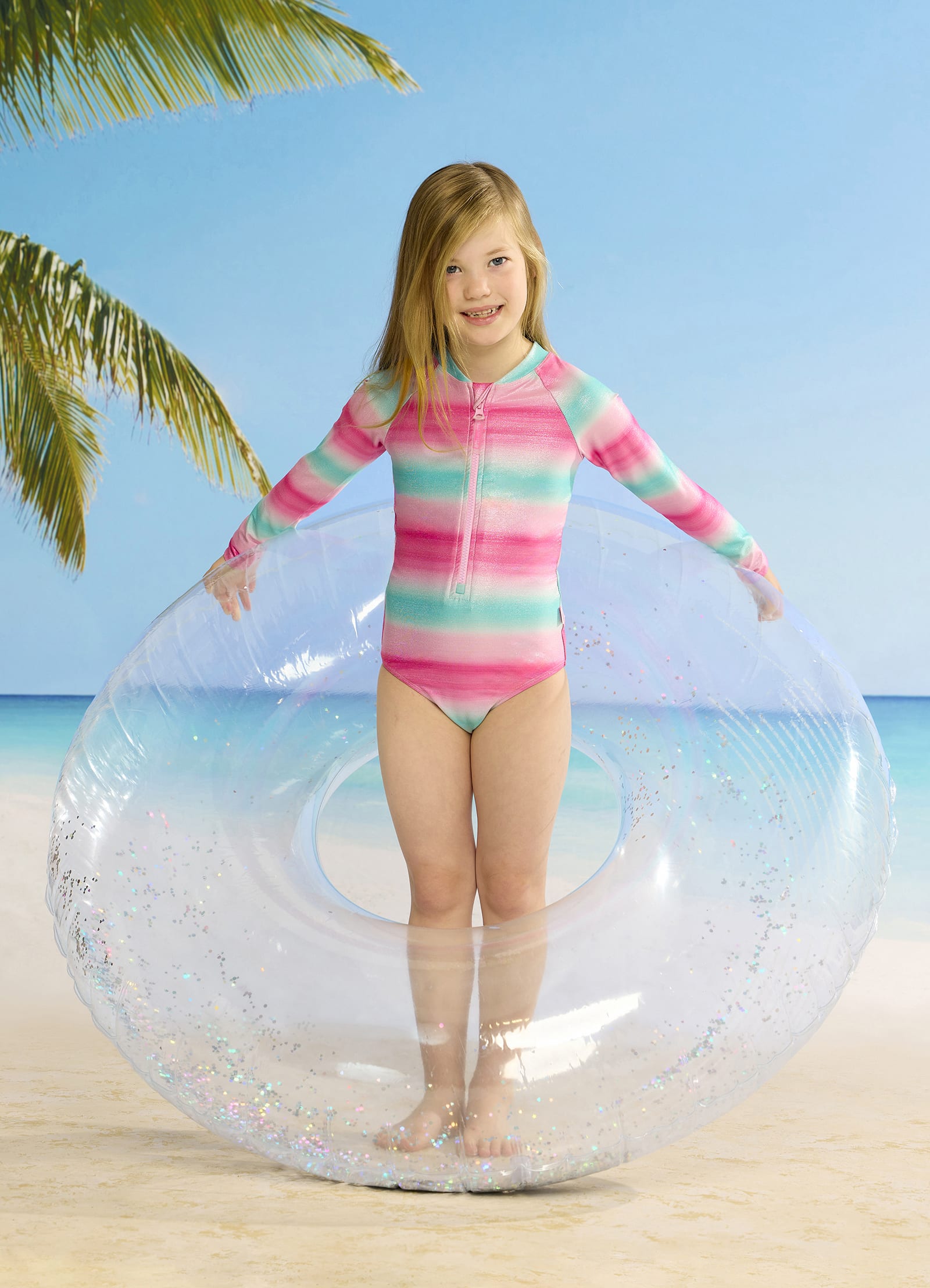 Ombre Zip Front Surfsuit - Ombre - ombre