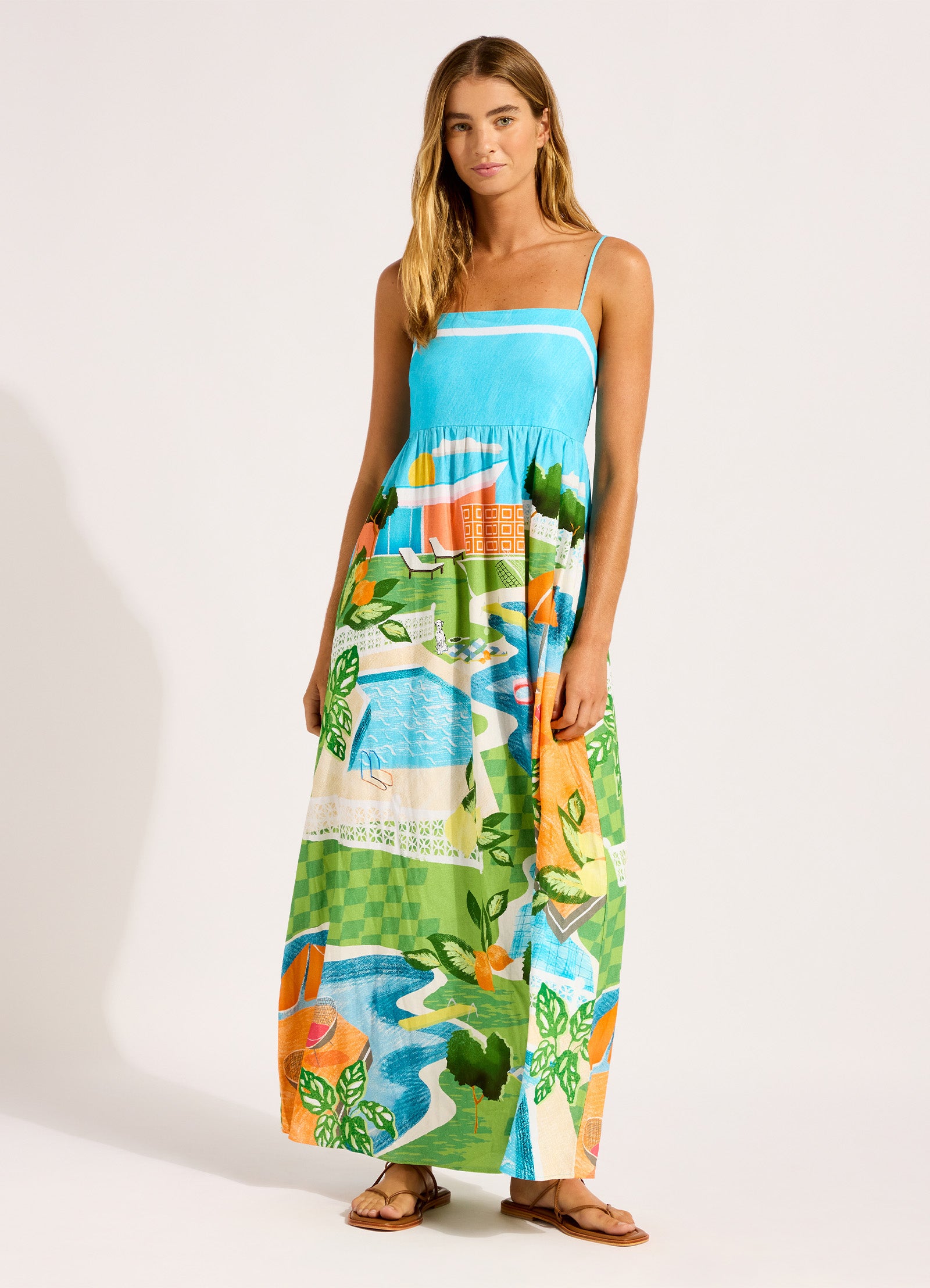 Sunset Maxi Dress - Turquoise