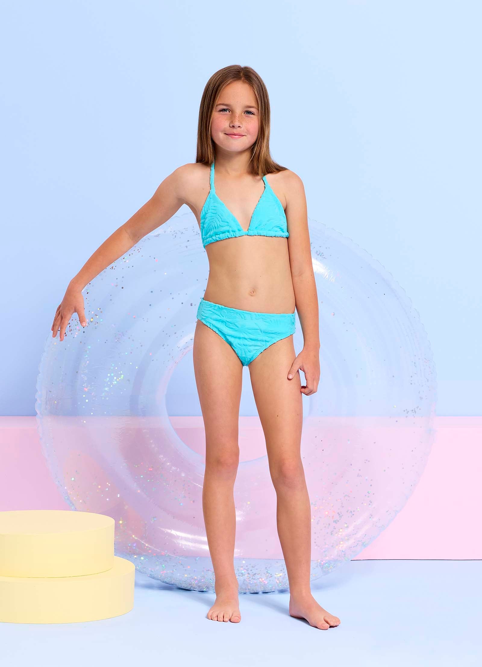 Terry Triangle Bikini Set - Aqua Haze