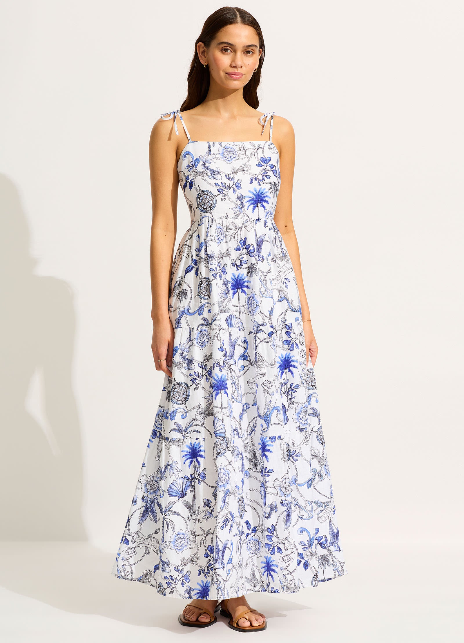 Tiered Maxi Dress - White - White
