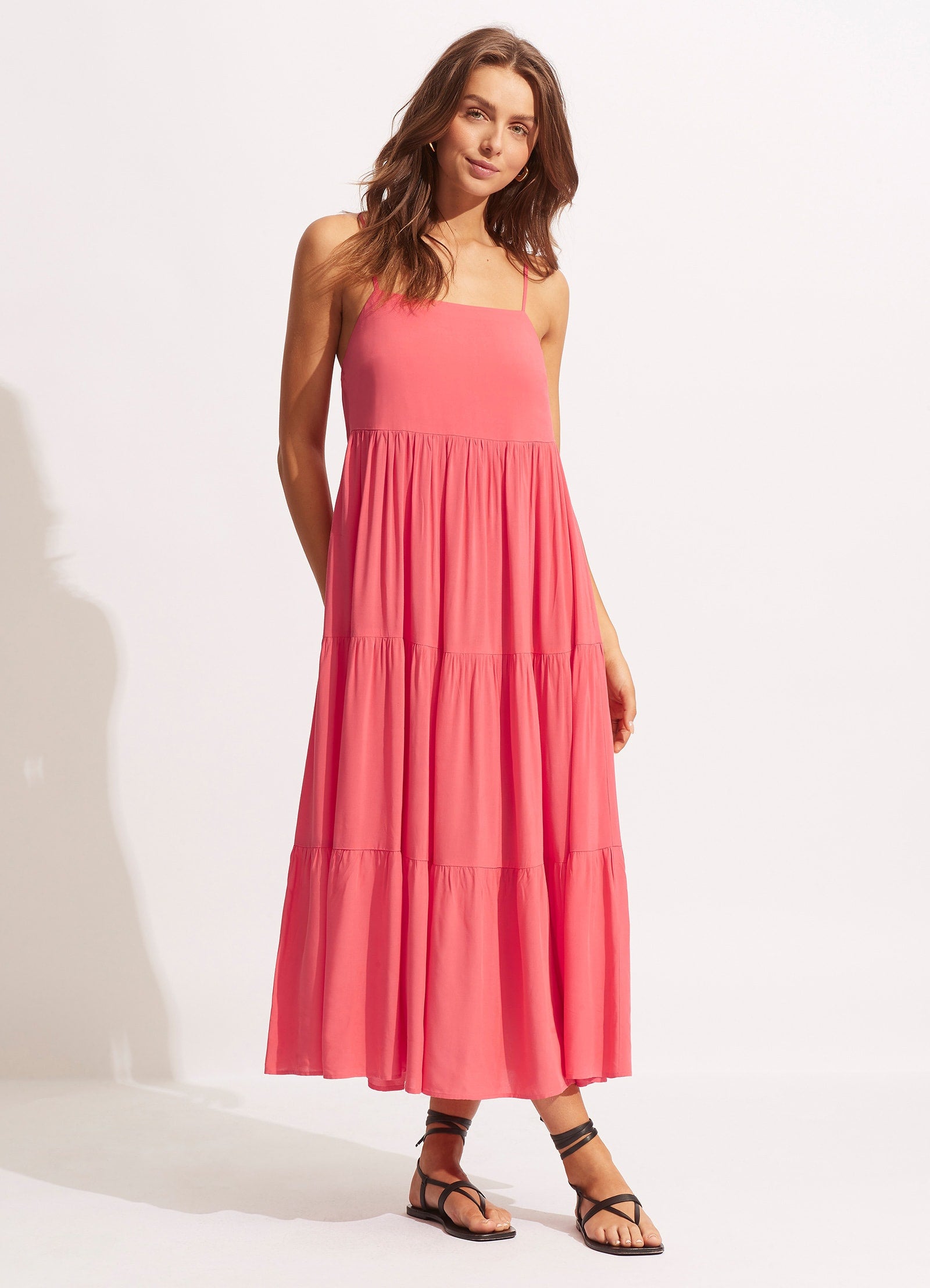 Weekend Tier Dress - Sun Kissed Coral - Sun Kissed Coral