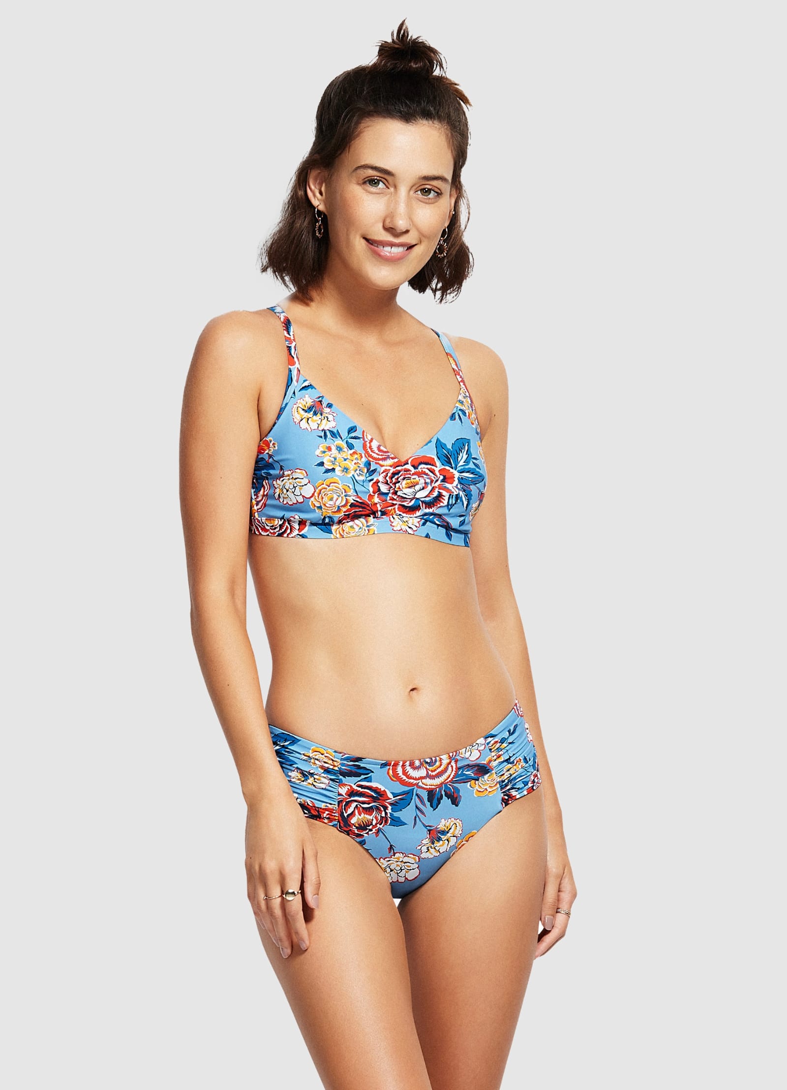Wide Side Retro Bikini Bottom - Chambray - 8