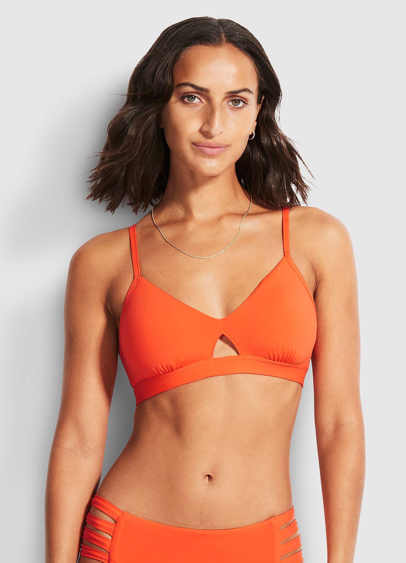 Active Hybrid Bralette Bikini Top - Spicy Orange - Spicy Orange view 2