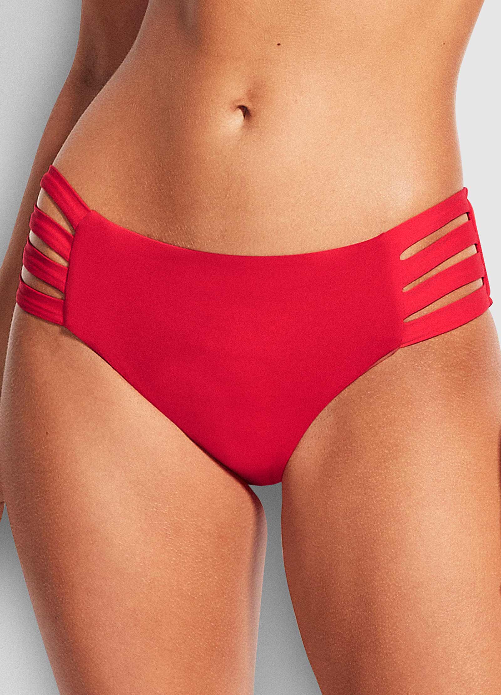 Active Multi Strap Hipster Bikini Bottom - Chilli - Chilli view 3