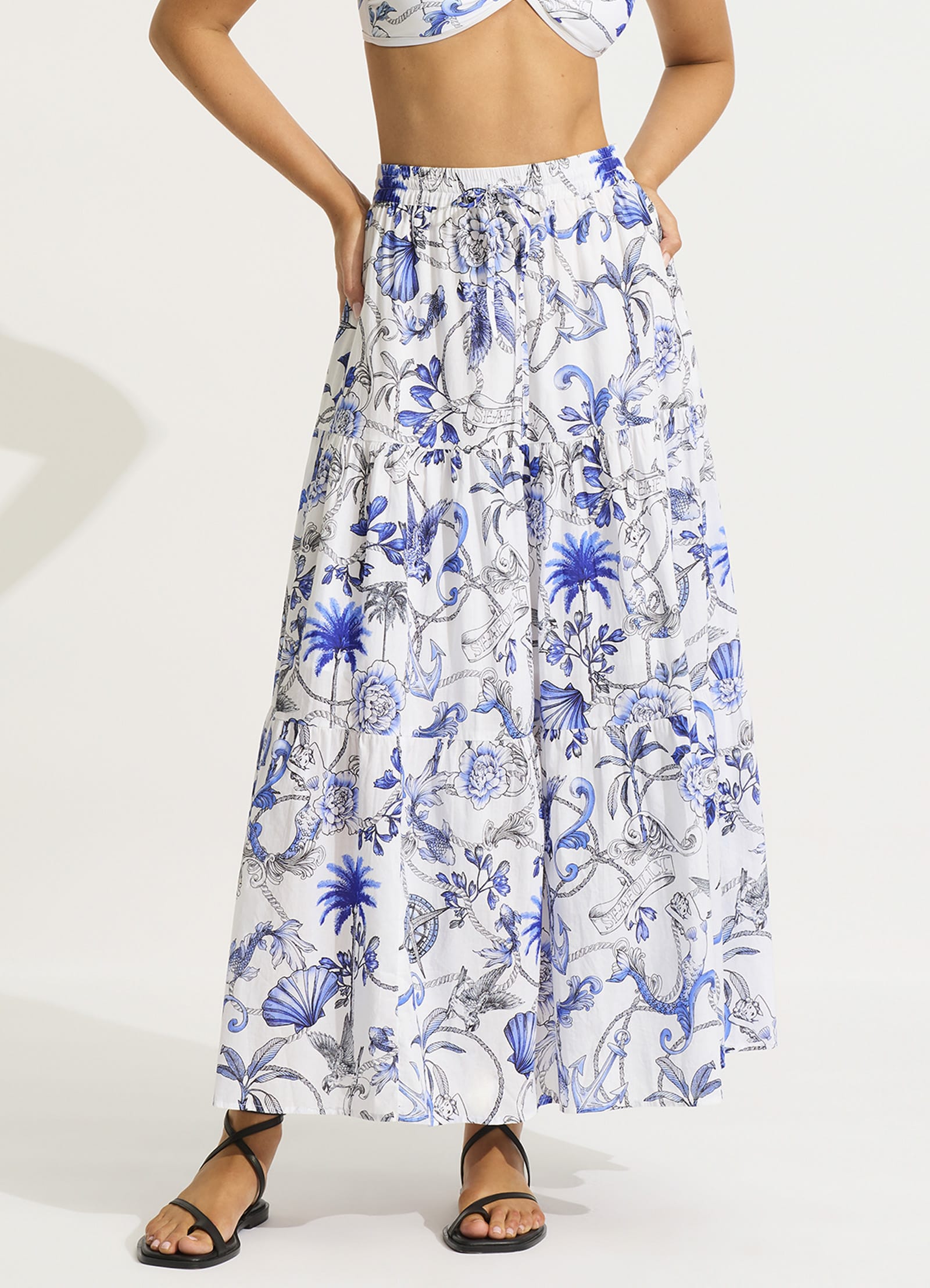 Ahoy Maxi Skirt - White - White view 2
