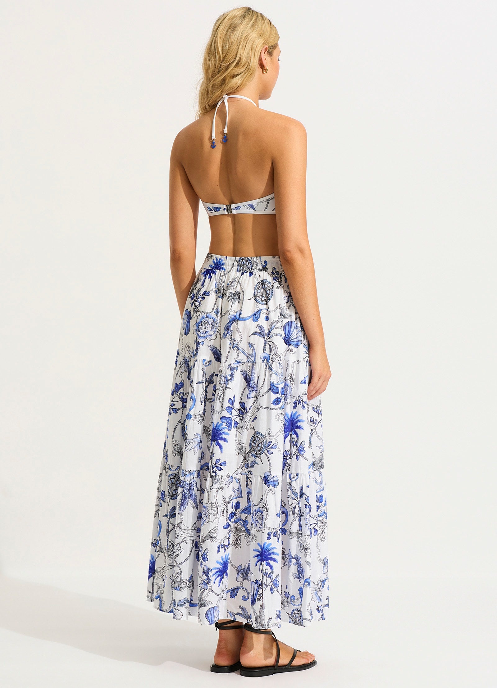 Ahoy Maxi Skirt - White - White view 4