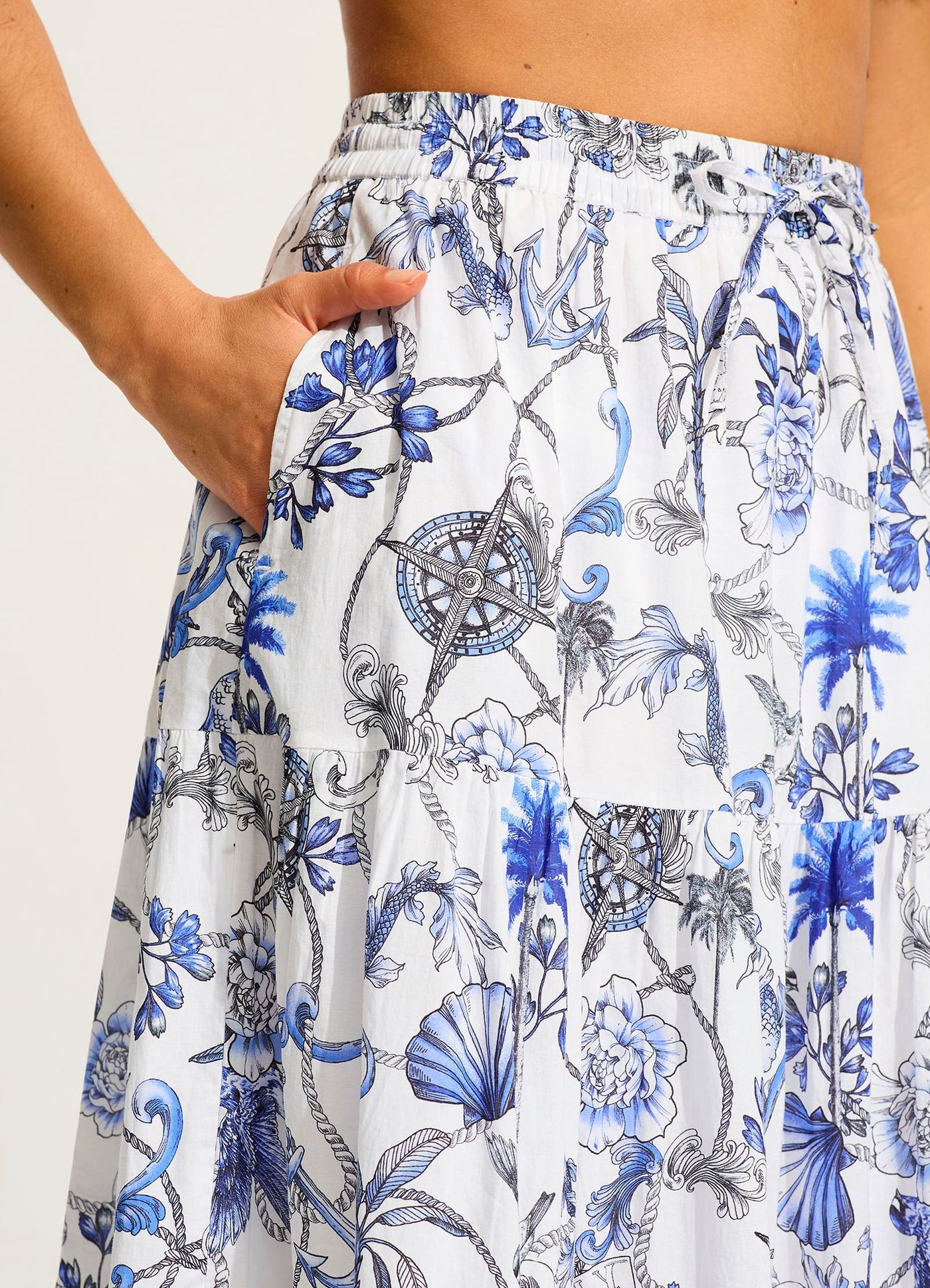 Ahoy Maxi Skirt - White - White view 5