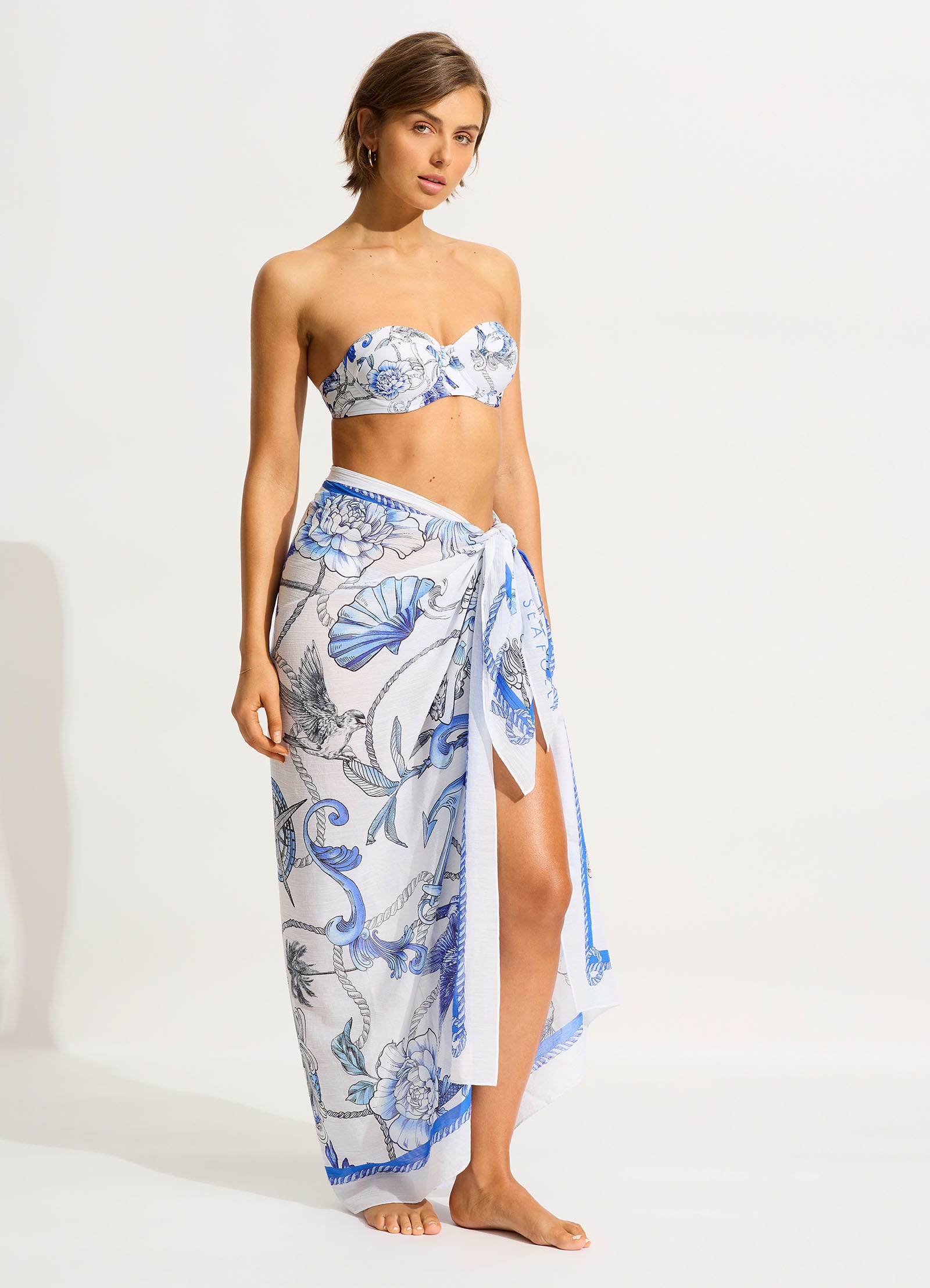 Ahoy Sarong - White - White view 2