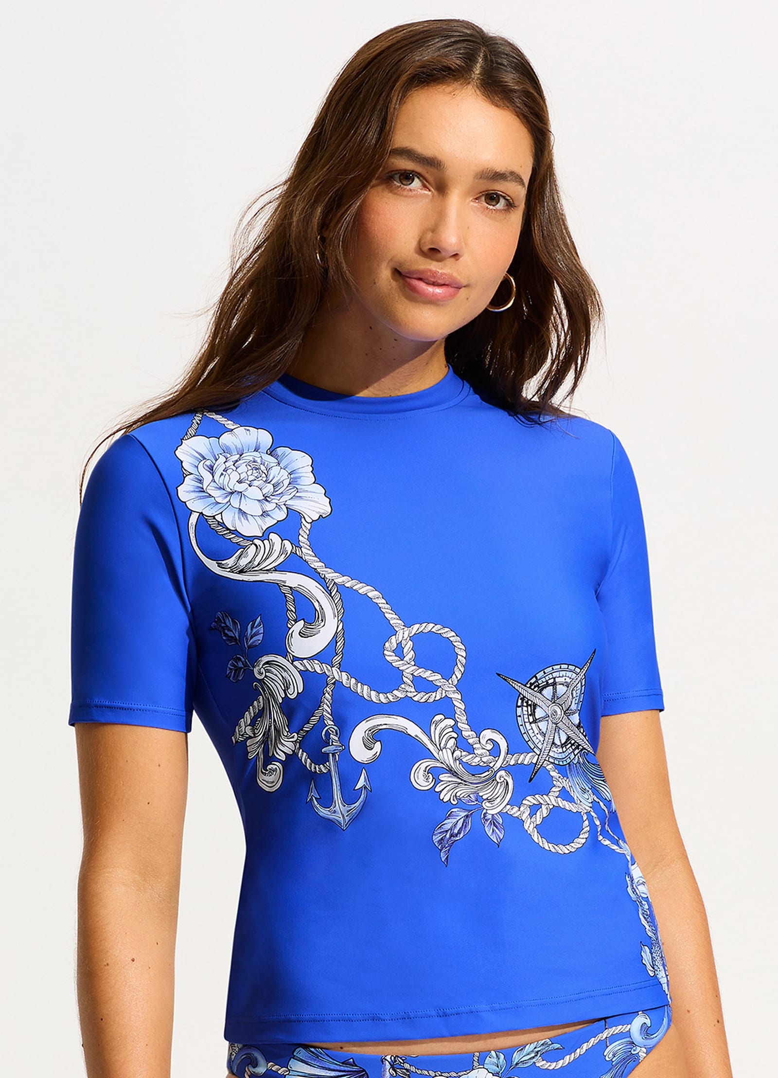 Ahoy Short Sleeve Rashvest - Azure - Azure view 2