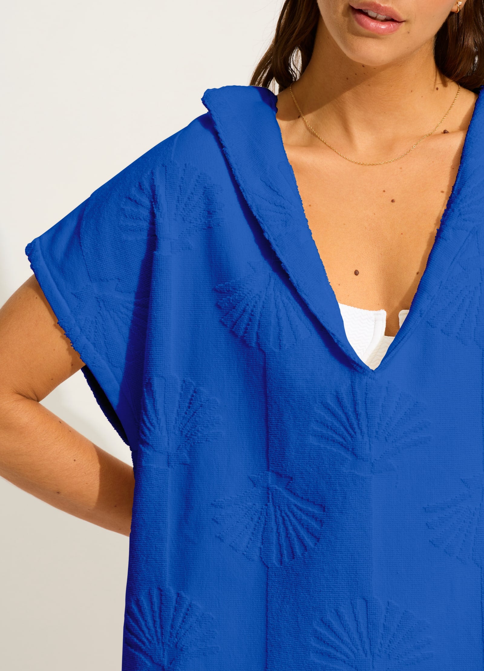 Ahoy Towel Poncho - Azure - Azure view 4