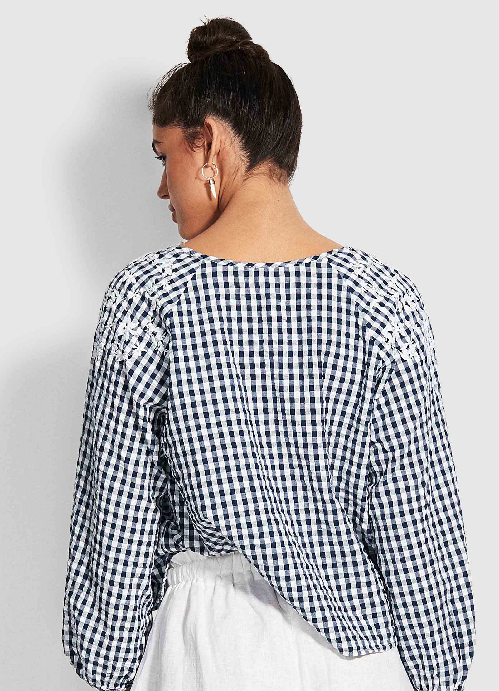 Ally Gingham Top - Blue - Blue view 3