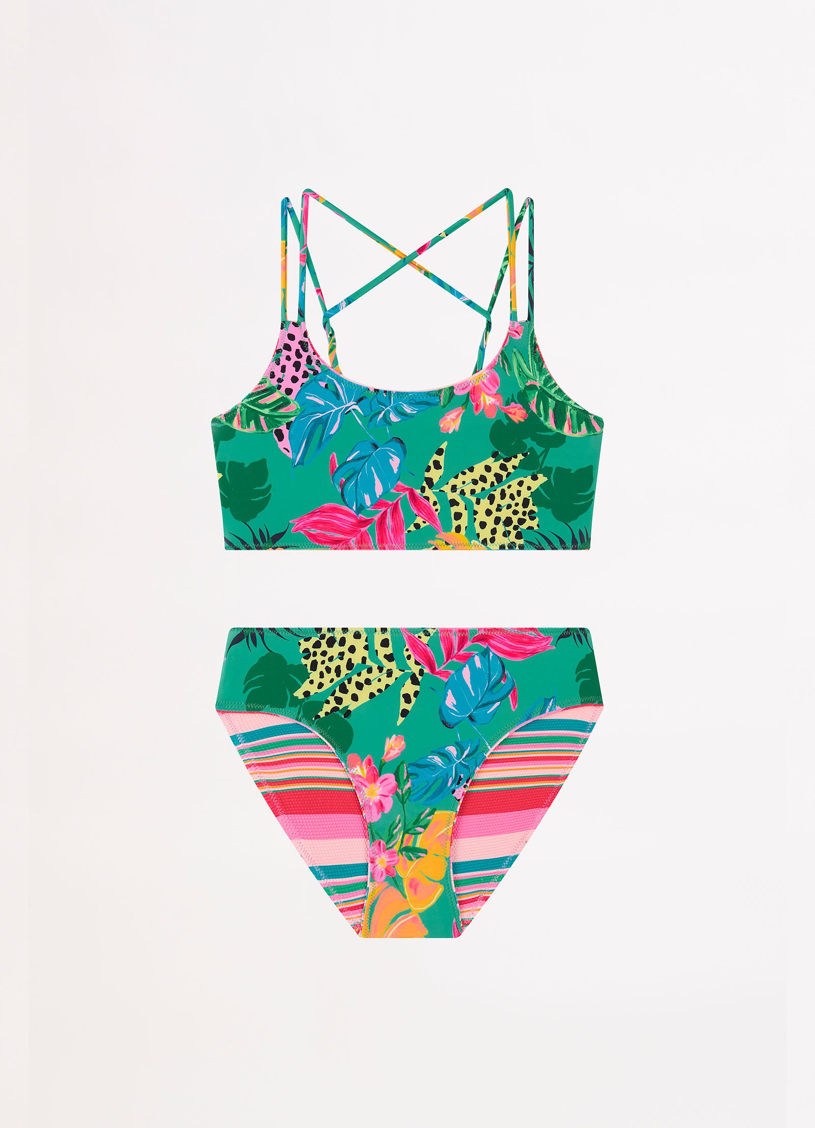 Amazon Girls Reversible Bikini - Green - Green view 5