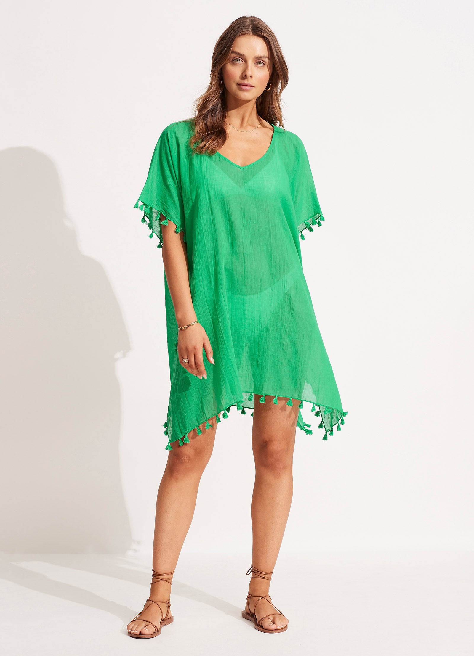 Amnesia Kaftan - Green - Green view 2
