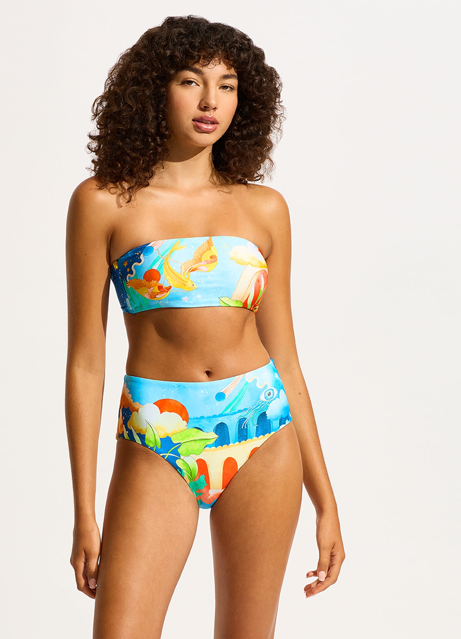 Aquarius Bandeau Bikini Top - Turquoise - Turquoise