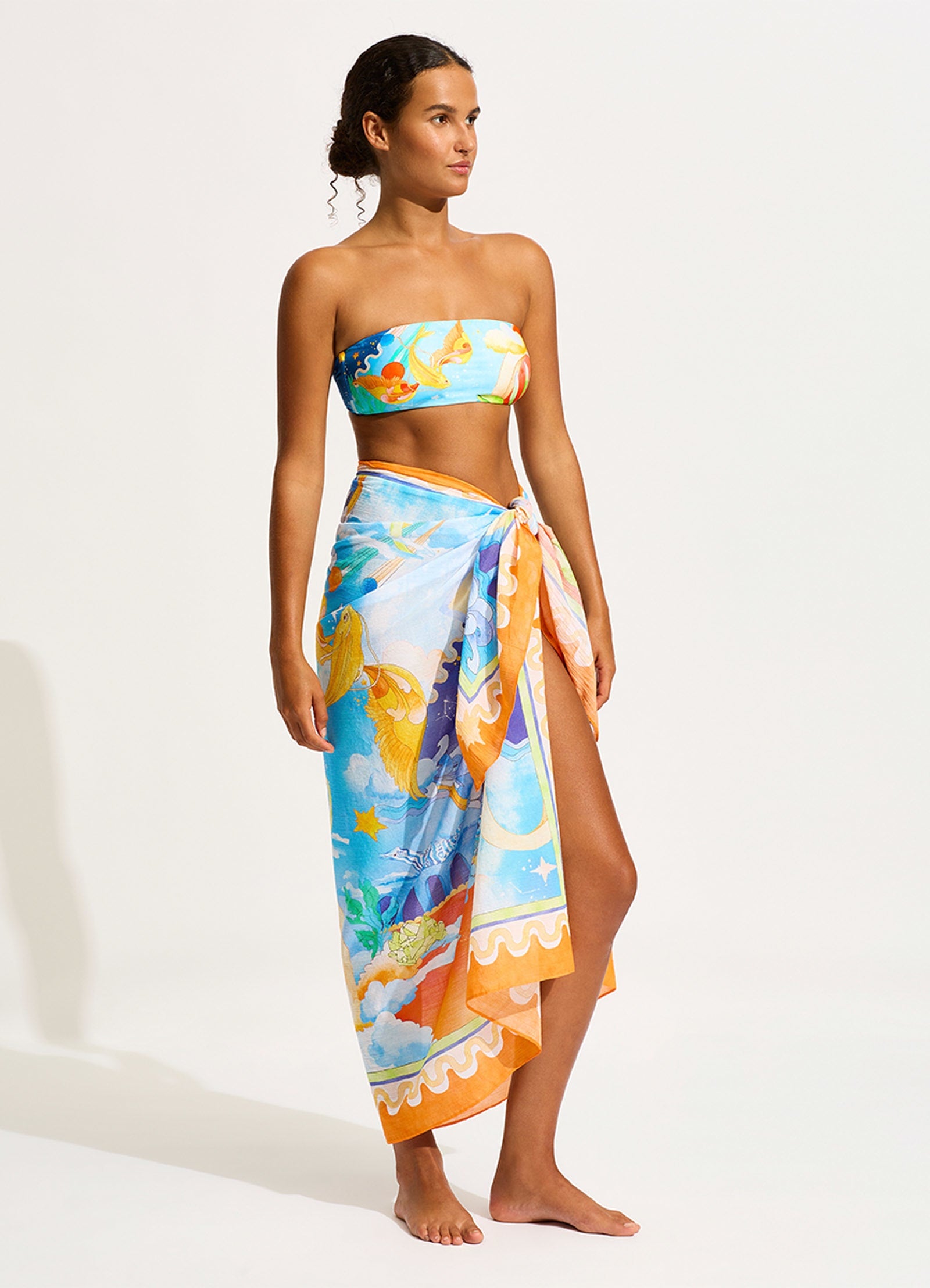 Aquarius Sarong - Turquoise - Turquoise view 2