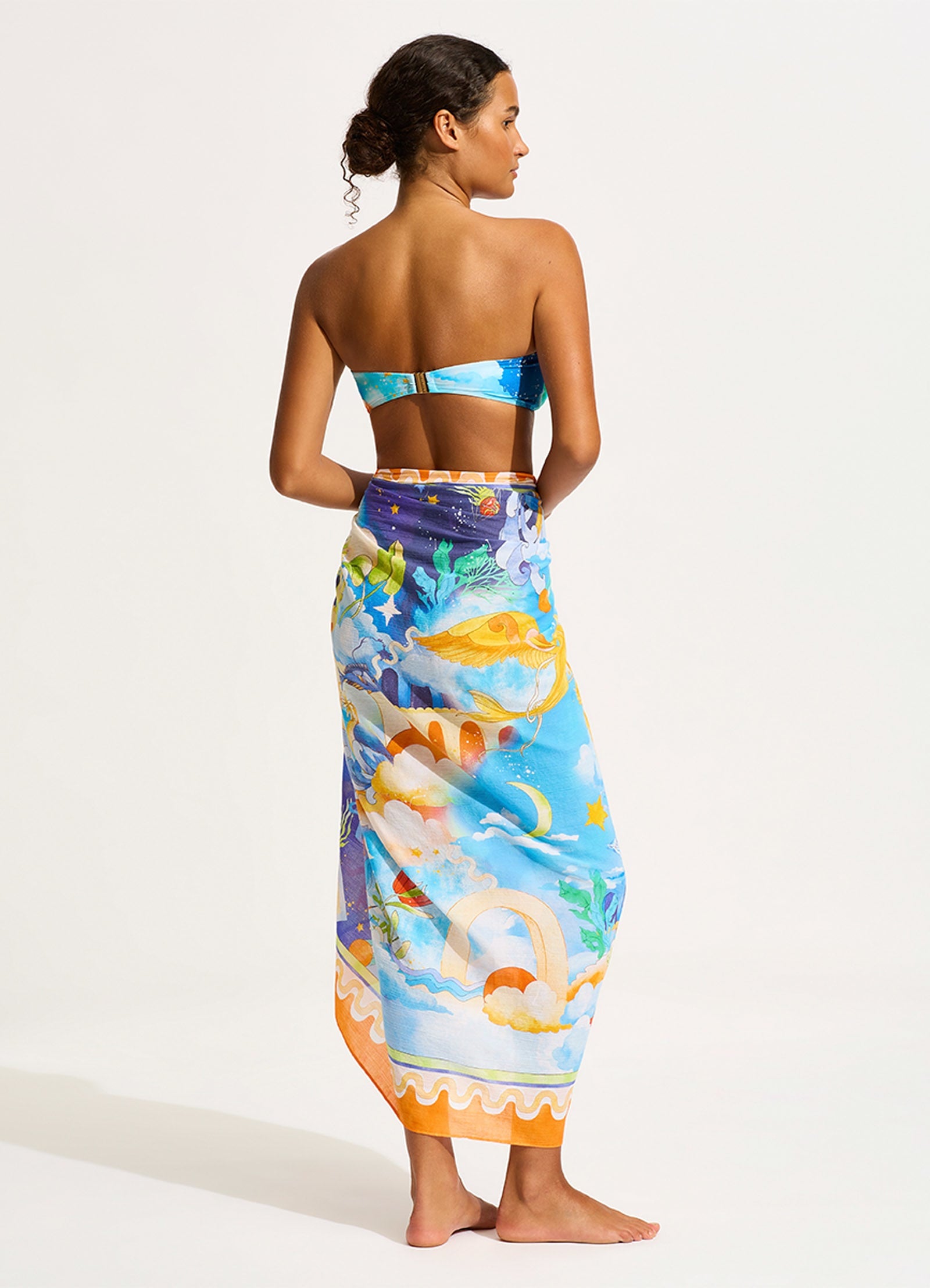 Aquarius Sarong - Turquoise - Turquoise view 3