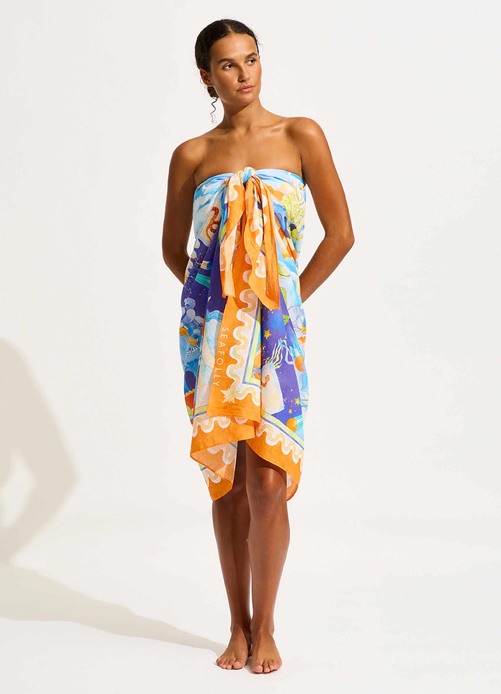 Aquarius Sarong - Turquoise - Turquoise view 5