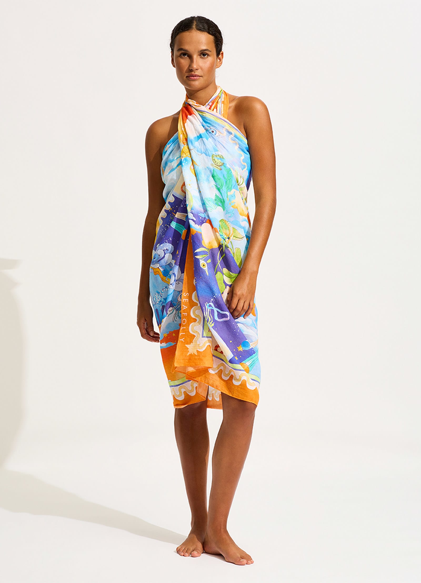 Aquarius Sarong - Turquoise - Turquoise view 6