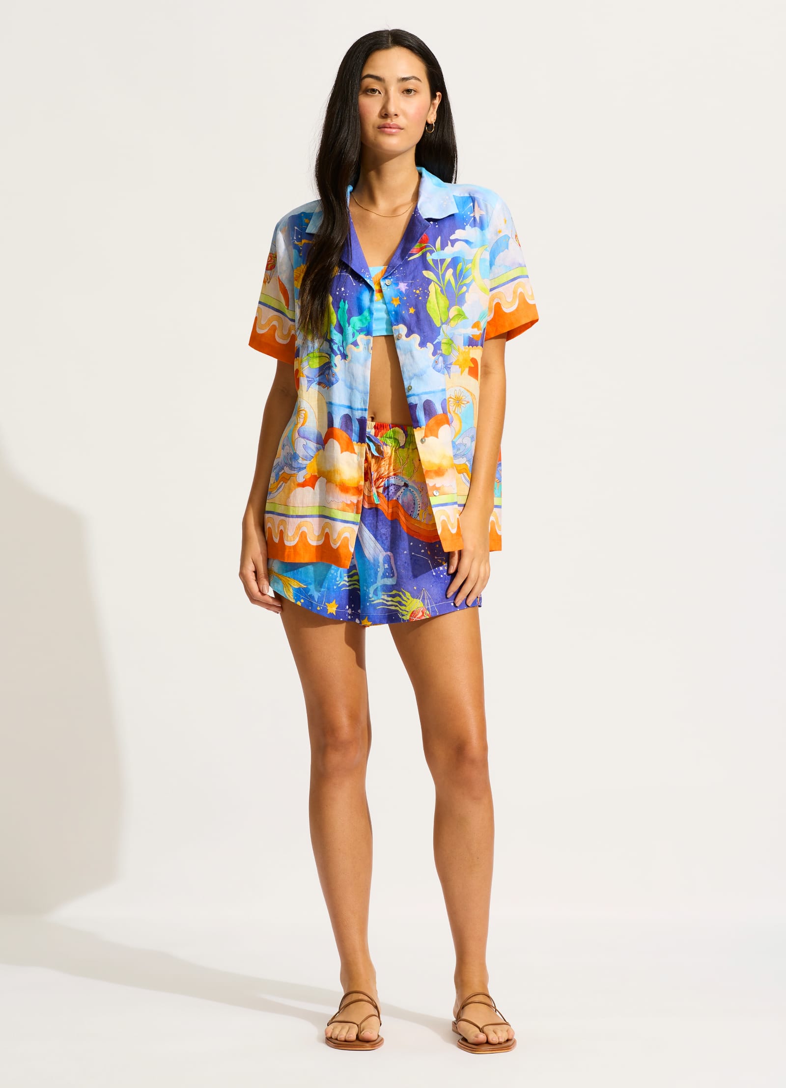 Aquarius Short Sleeve Shirt - Turquoise - Turquoise