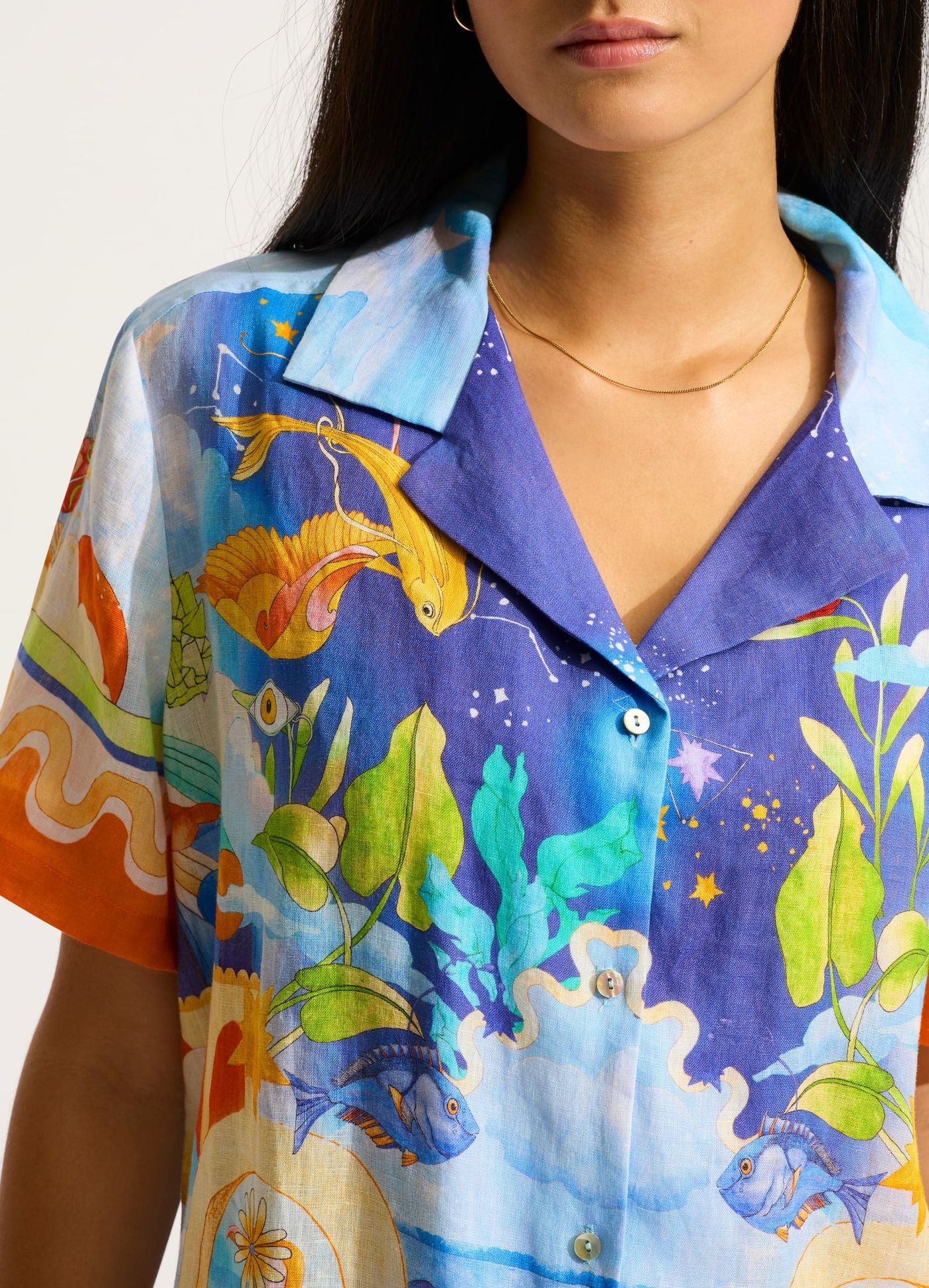 Aquarius Short Sleeve Shirt - Turquoise - Turquoise view 5