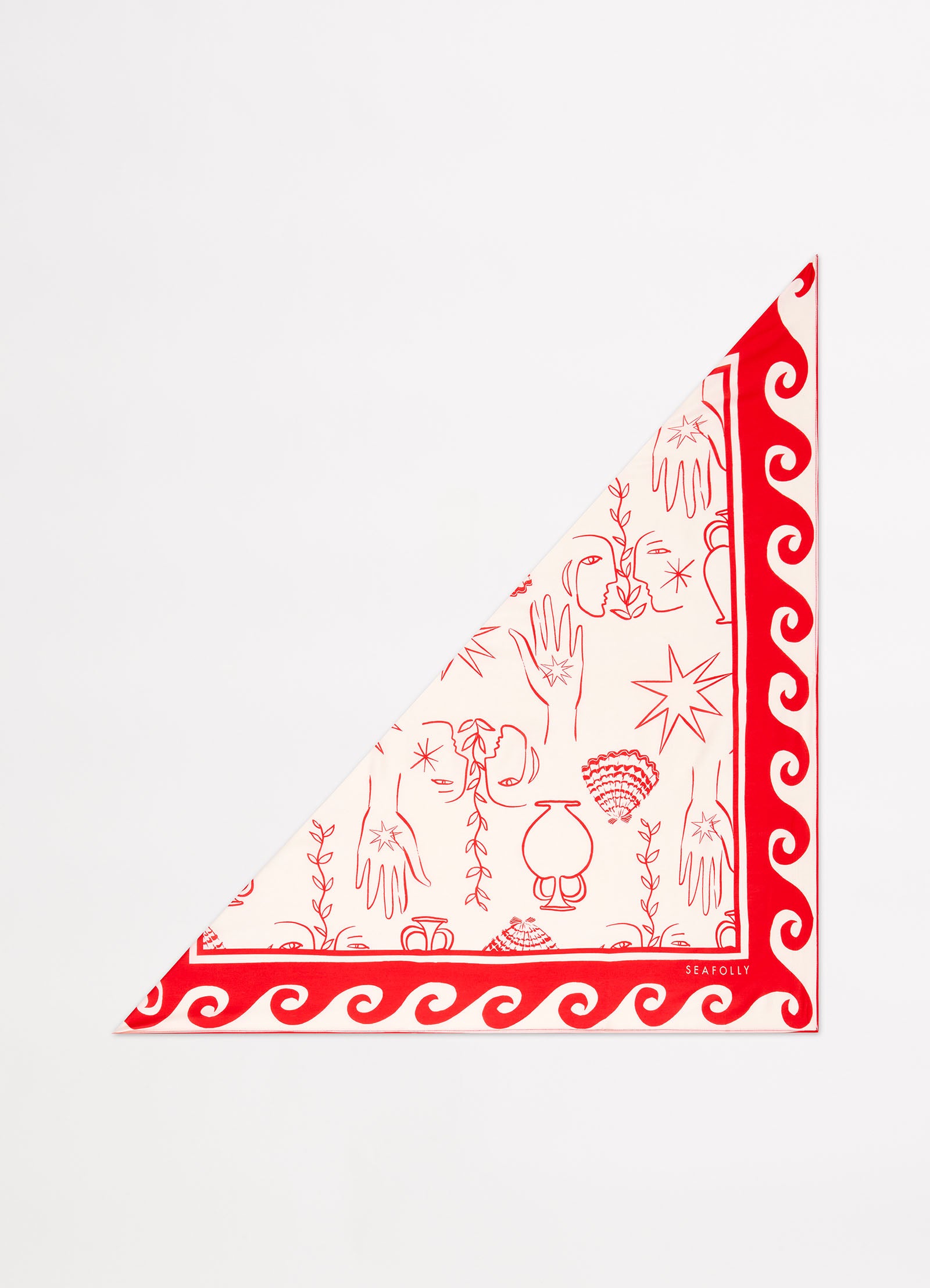 Atlantis Faces Scarf - Chilli Red - Chilli Red view 3