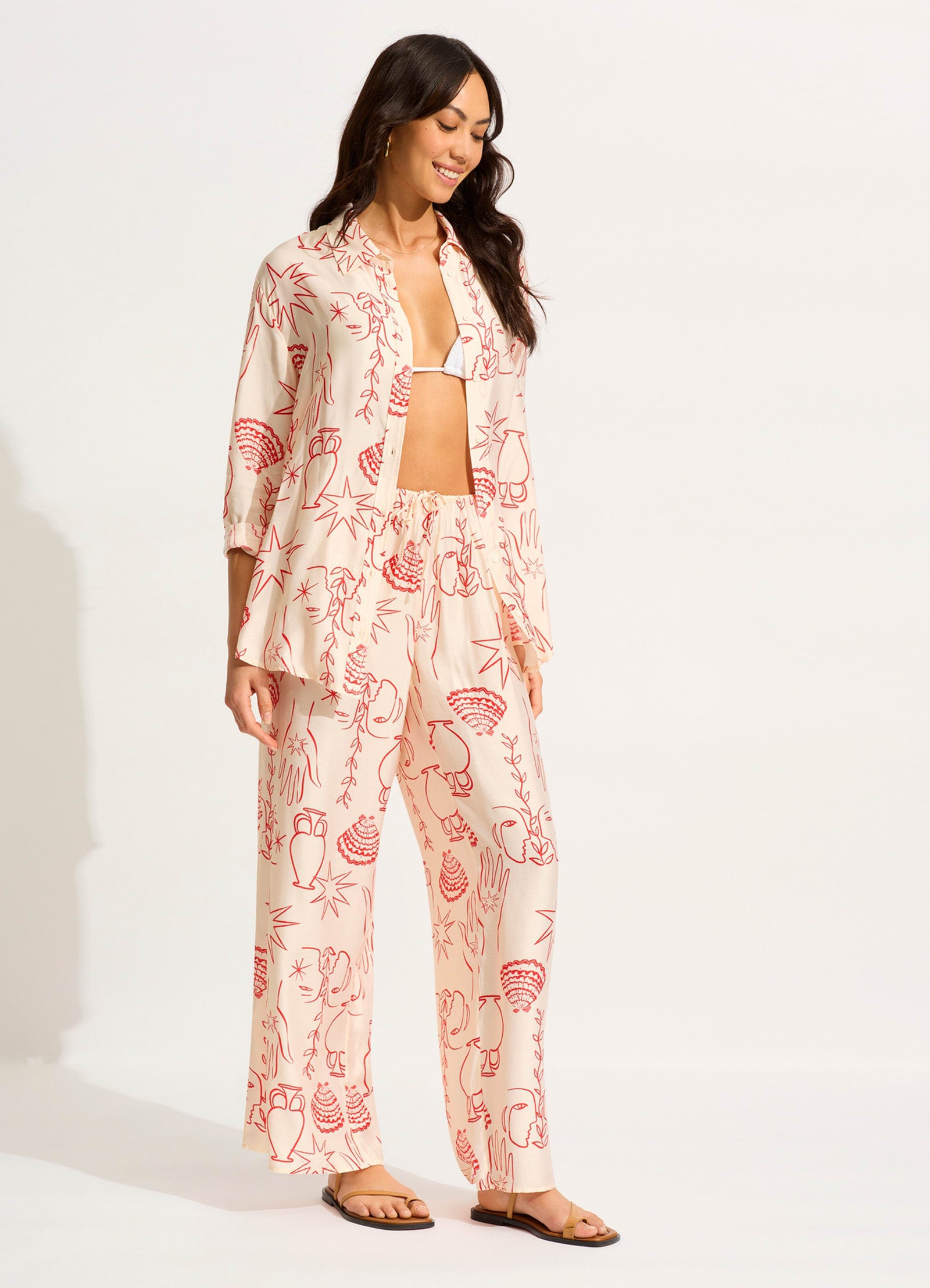 Atlantis Relaxed Pant - Ecru - Ecru view 2