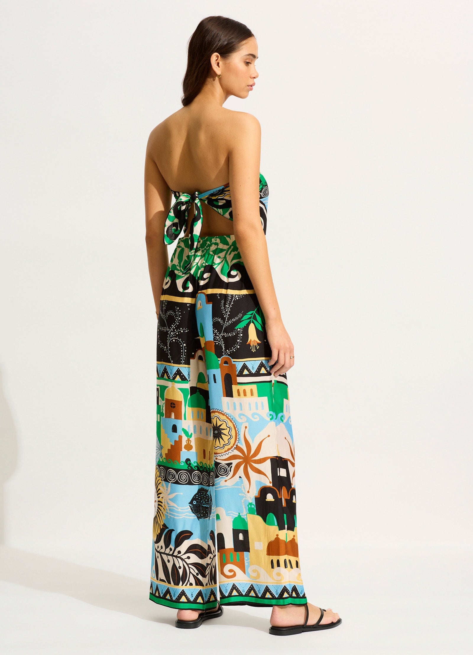 Atlantis Wide Leg Pant - Ecru - Ecru view 4