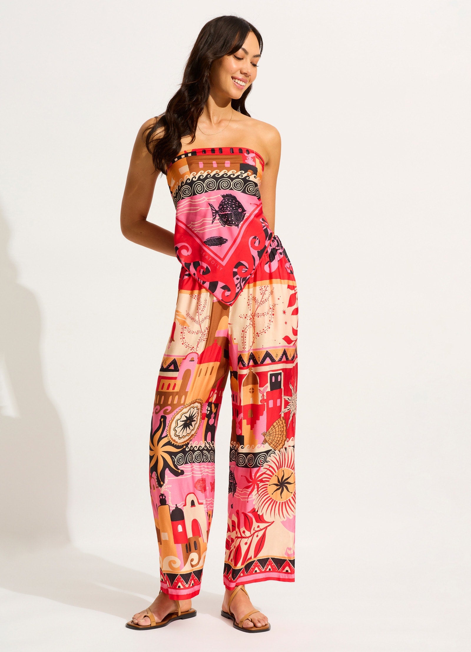 Atlantis Wide Leg Pant - Paradise Pink - Paradise Pink