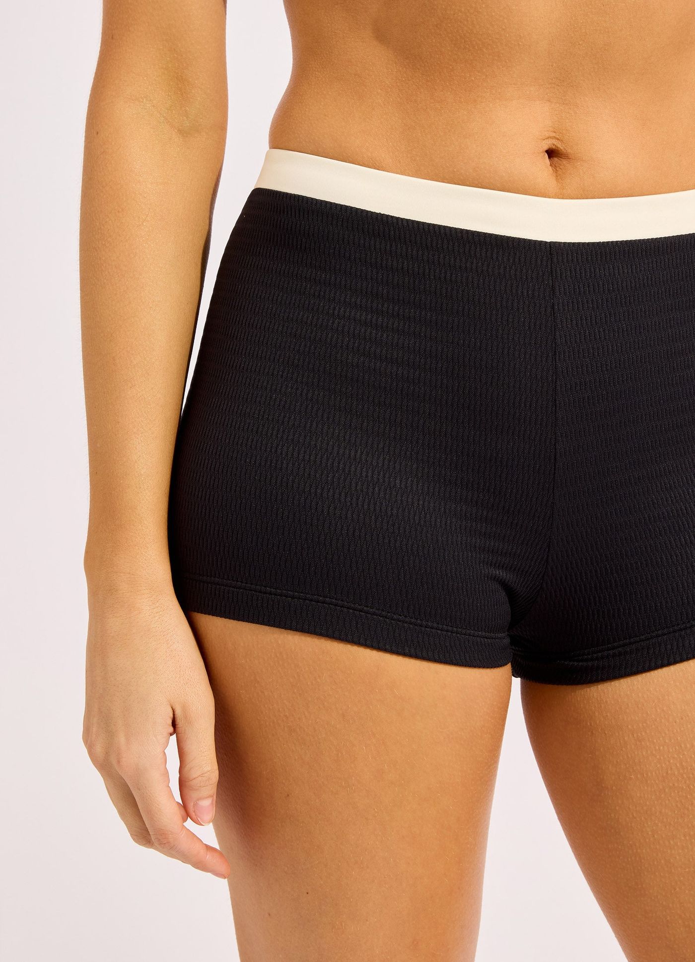 Bandwave Belted Boyleg Bikini Bottom - Black view 5