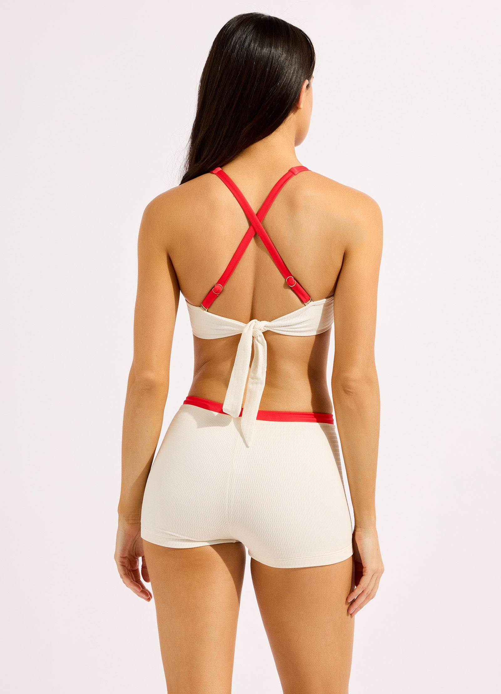 Bandwave Multi Fit Trim Front Bralette Bikini Top - Ecru view 4