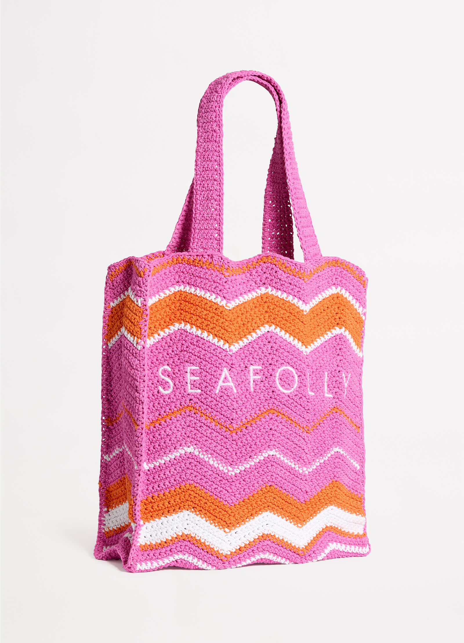 Beach Bazaar Crochet Tote Bag - Hot Pink - Hot Pink view 2