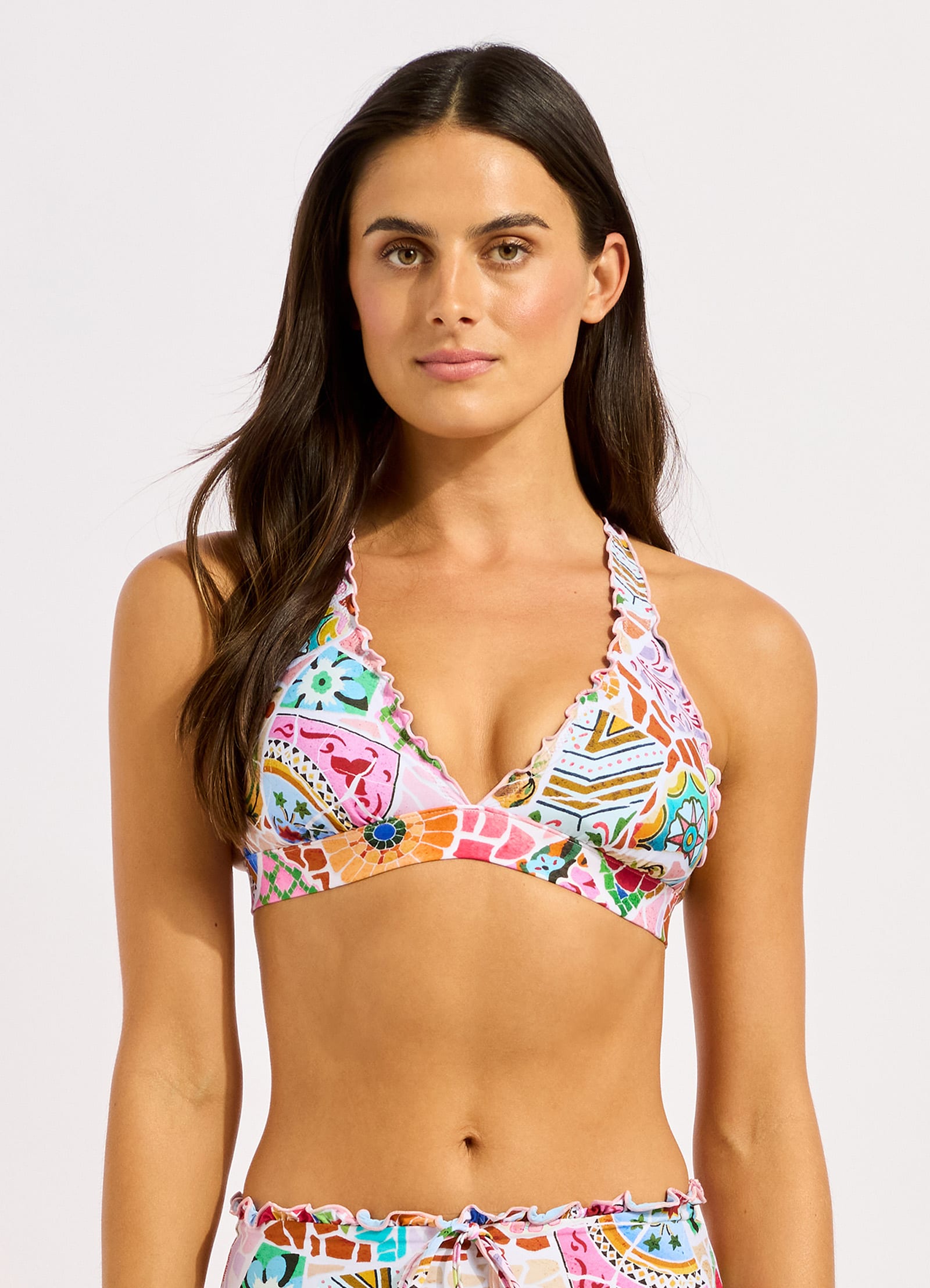 Beach Boheme Multi Fit Triangle Bikini Top - Parfait Pink view 2