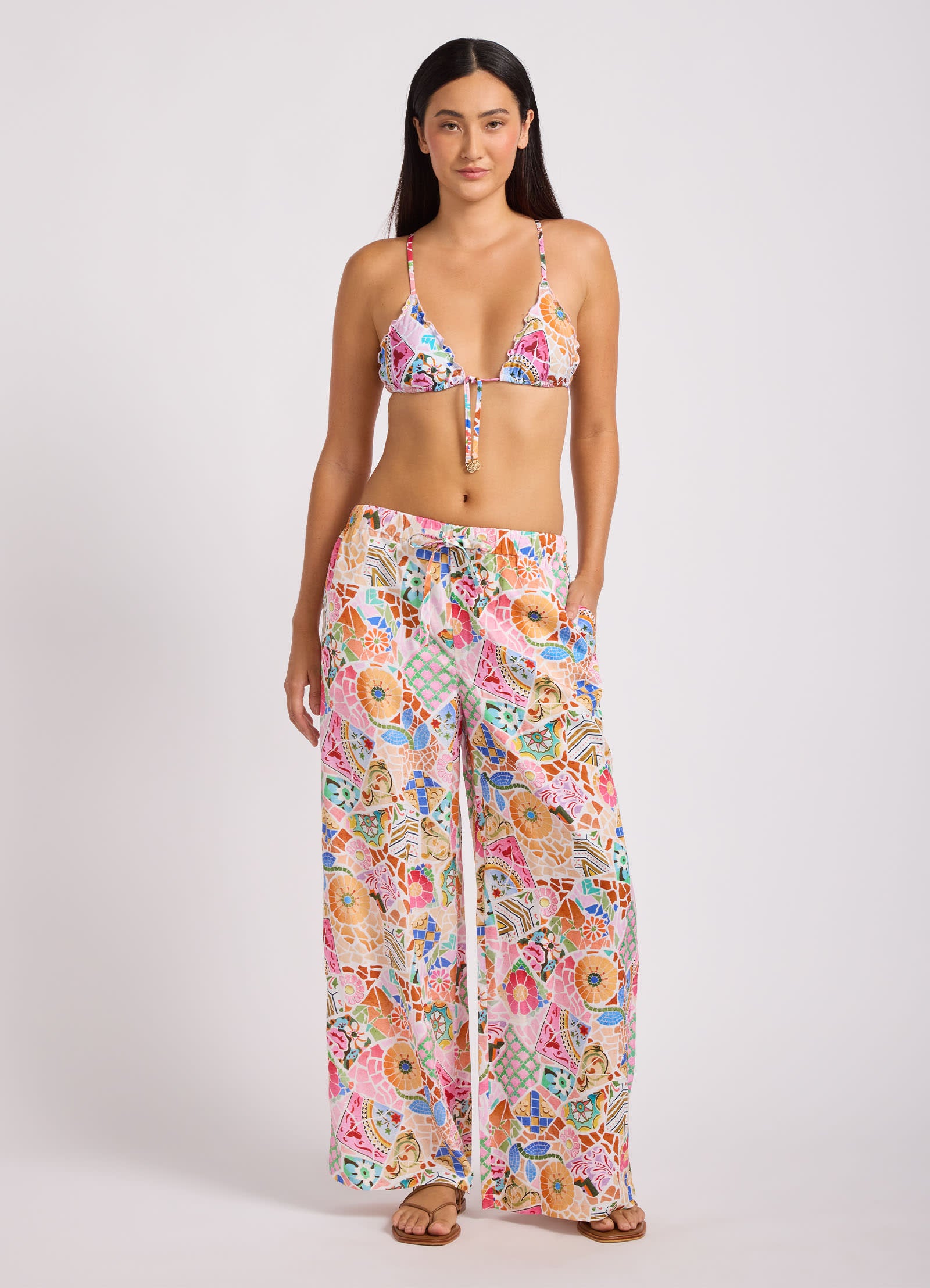 Beach Boheme Wide Leg Pant - Parfait Pink