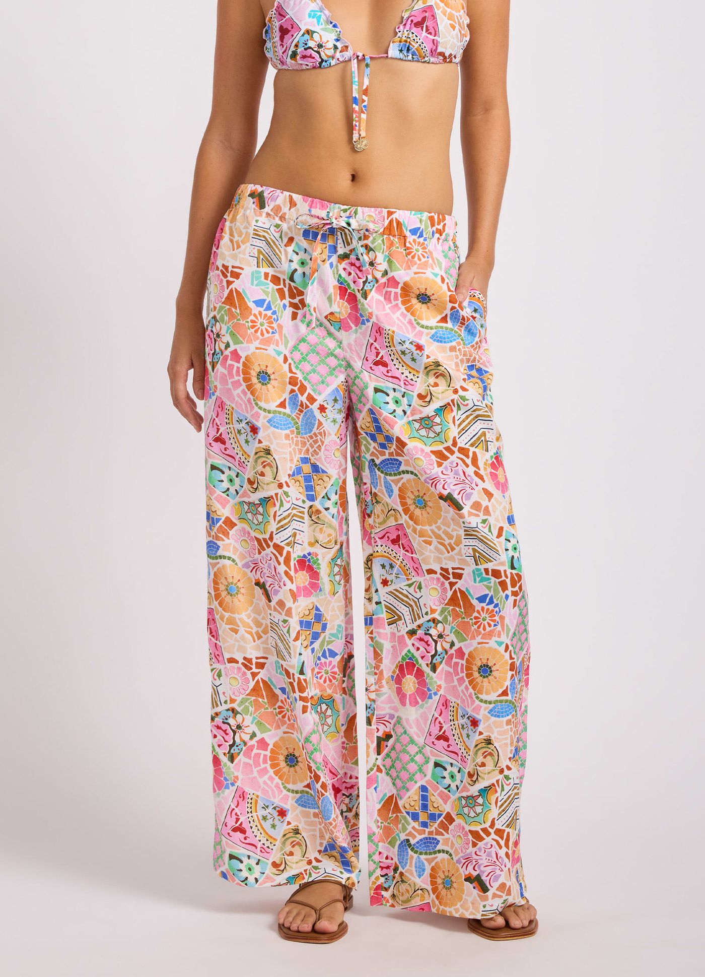 Beach Boheme Wide Leg Pant - Parfait Pink view 2