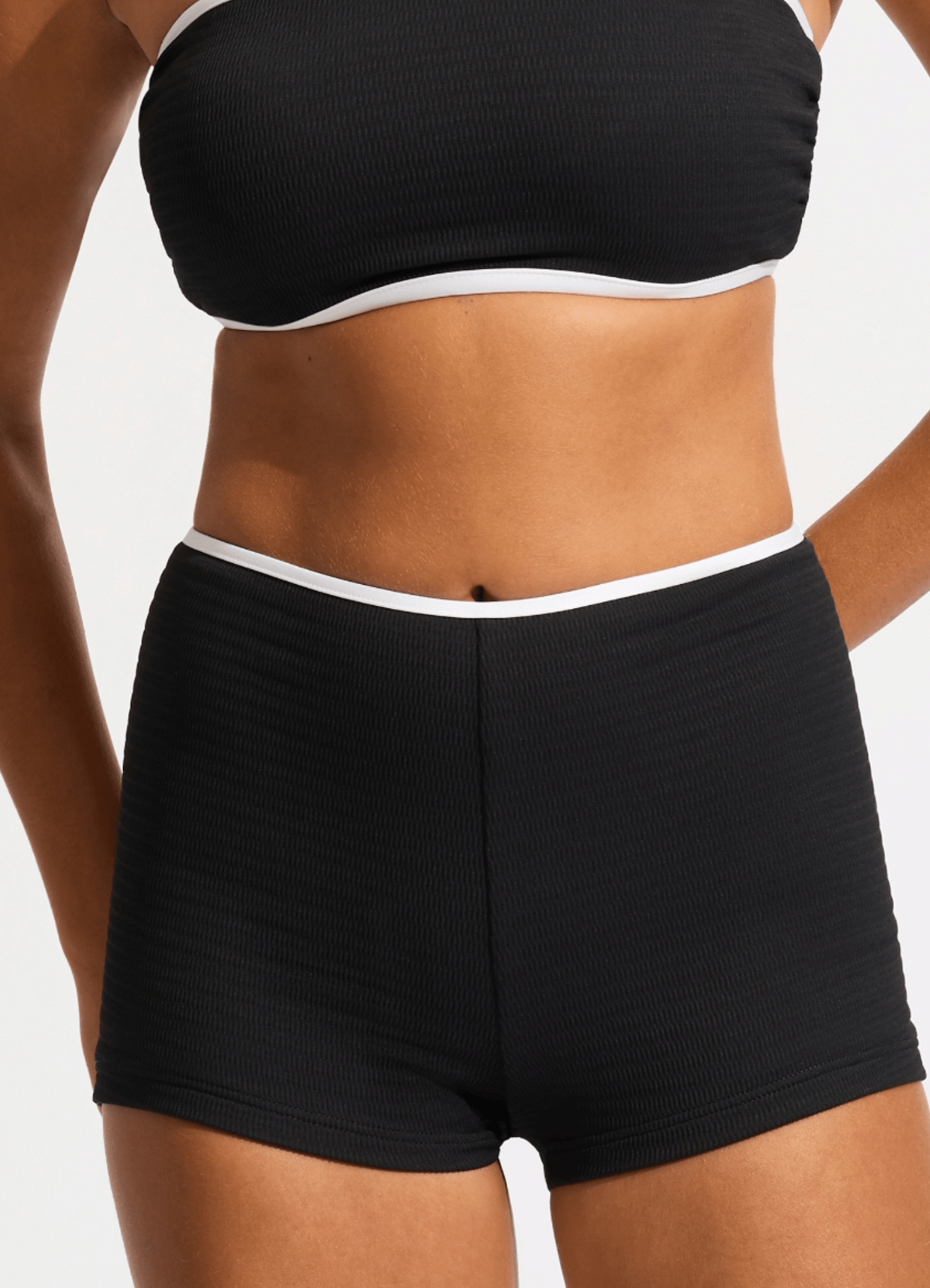 Beach Bound Boyleg Bikini Bottom - Black - Black view 2