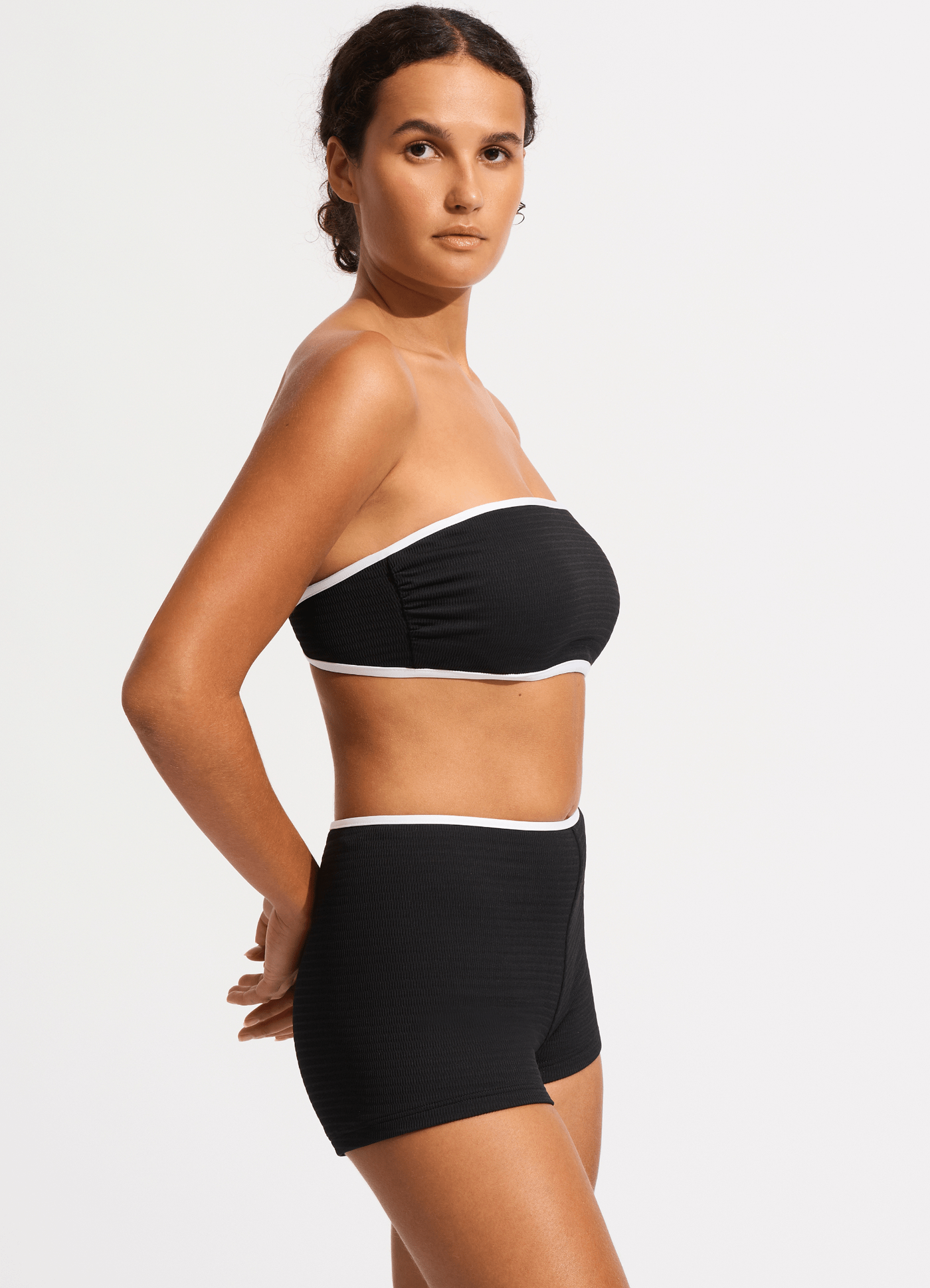 Beach Bound Boyleg Bikini Bottom - Black - Black view 3