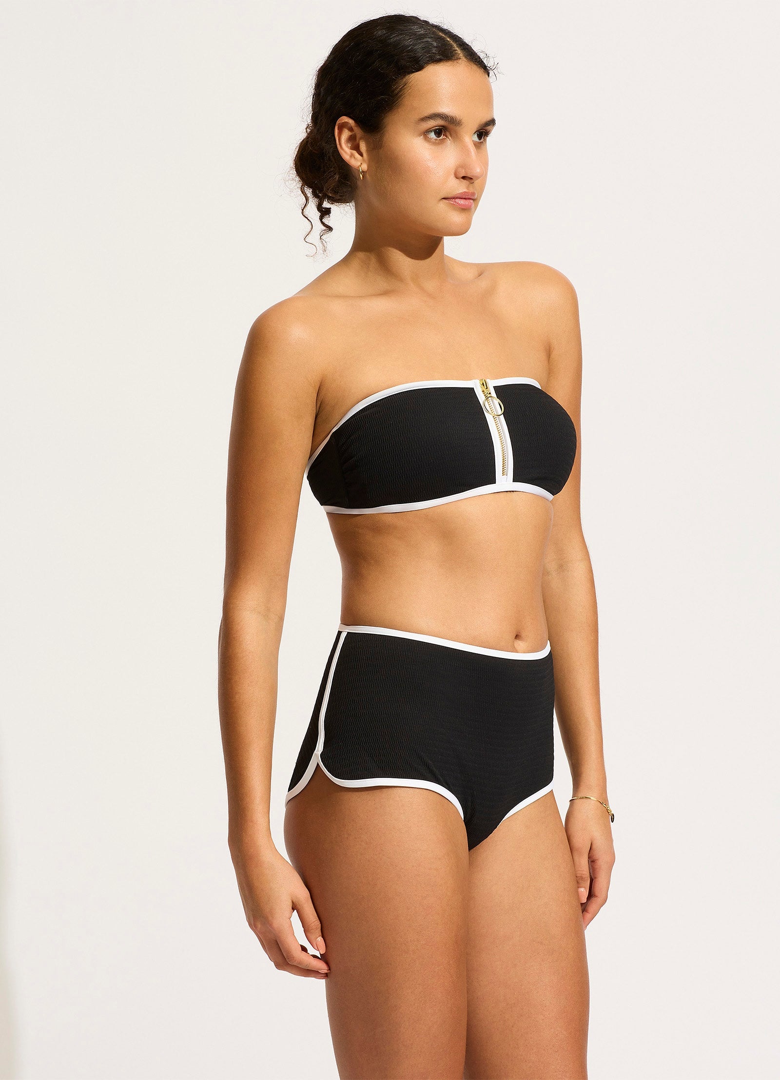 Beach Bound Boyleg Bikini Bottom - Black - Black view 3