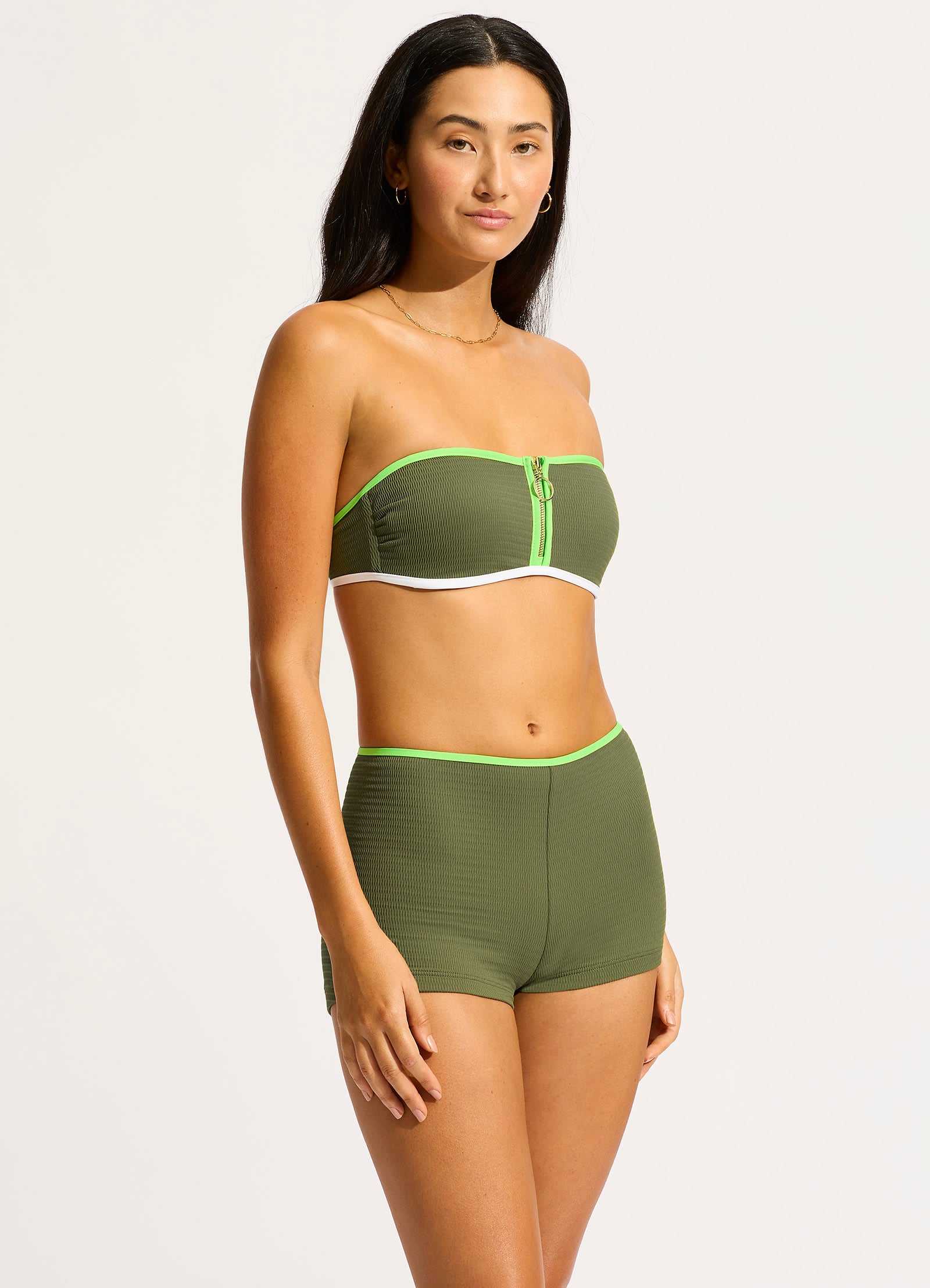 Beach Bound Boyleg Bikini Bottom - Khaki - Khaki view 3