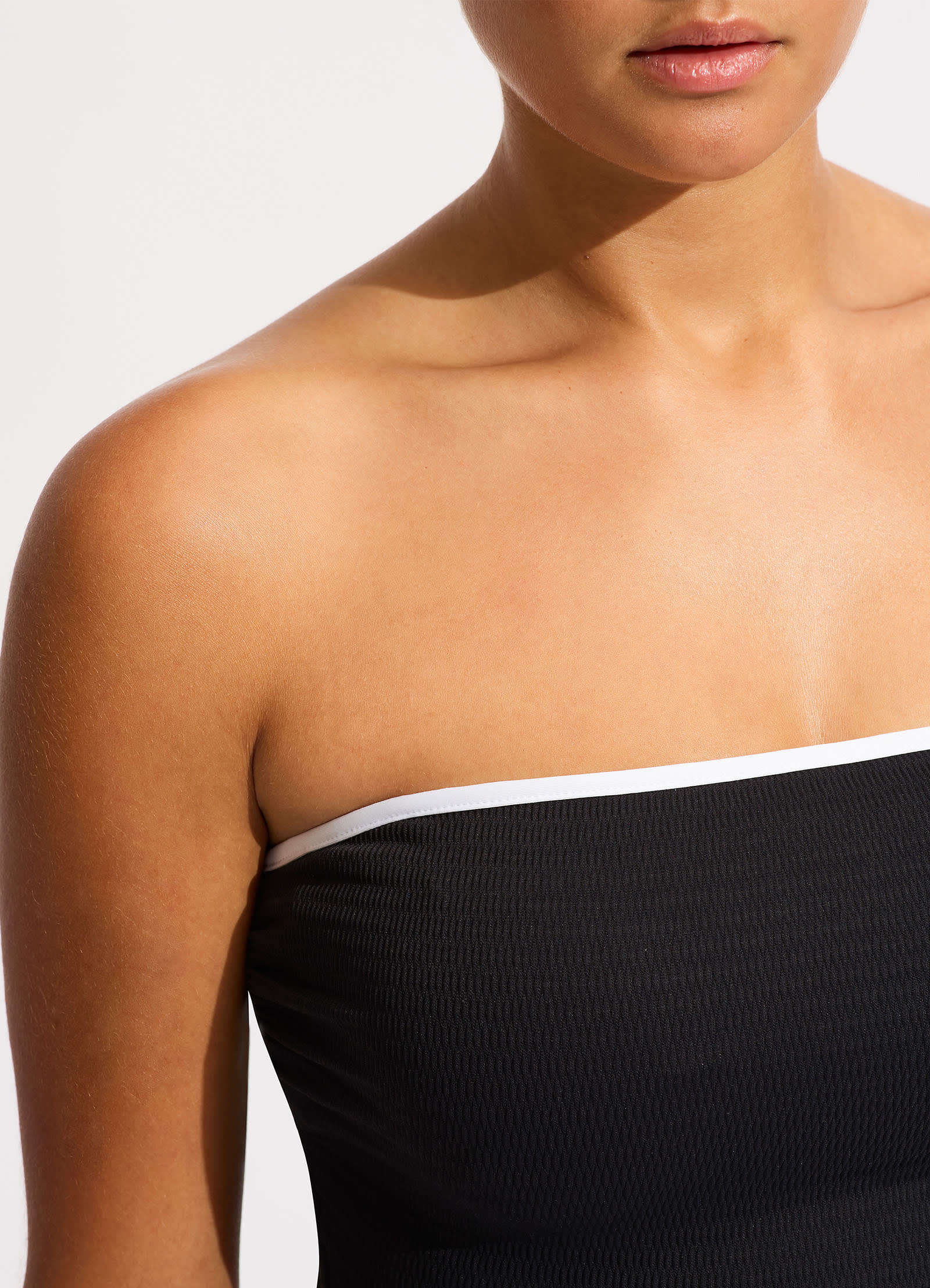 Beach Bound DD Bandeau One Piece - Black - Black view 4